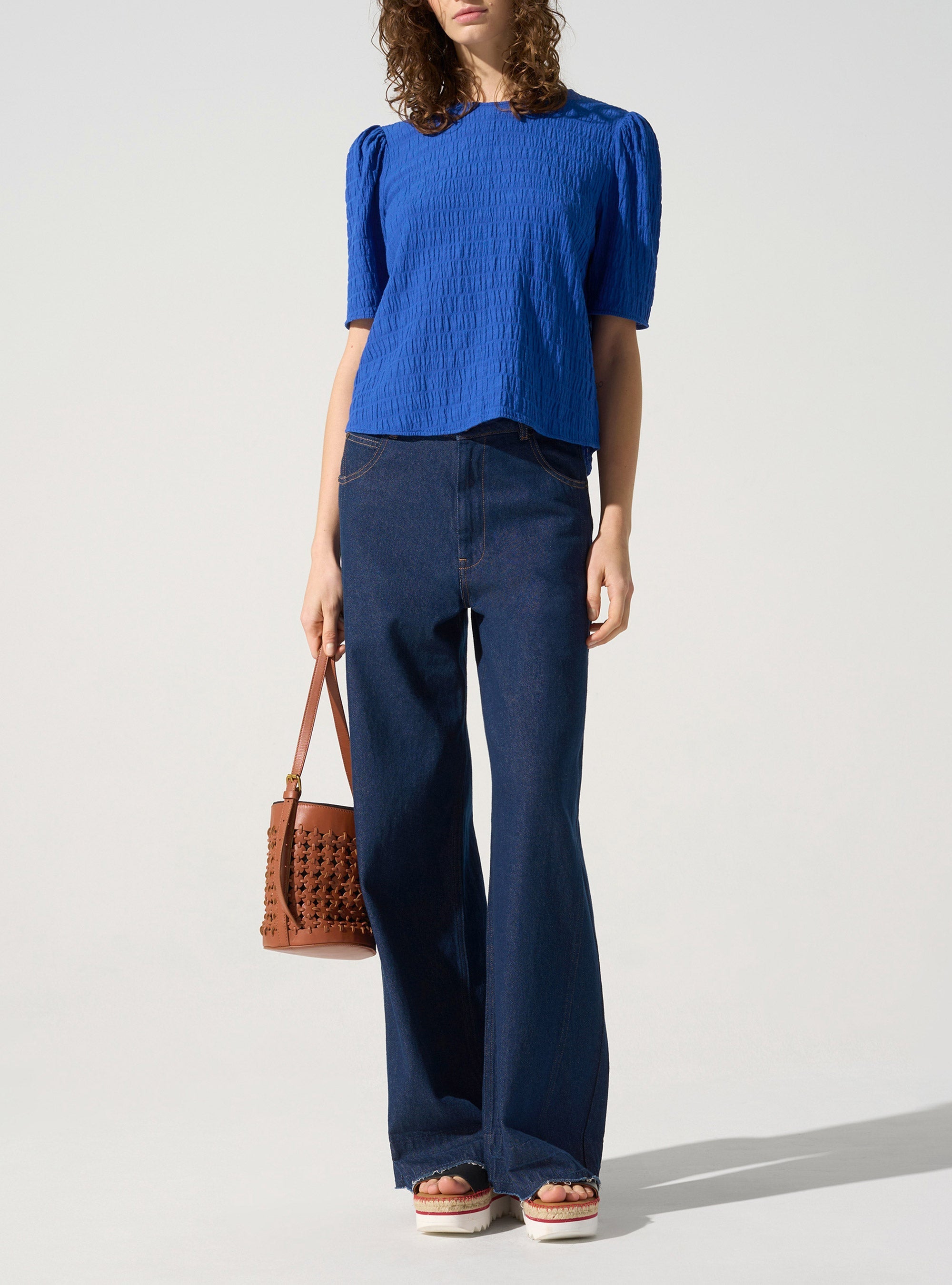 Blouse manches 3/4 acoté