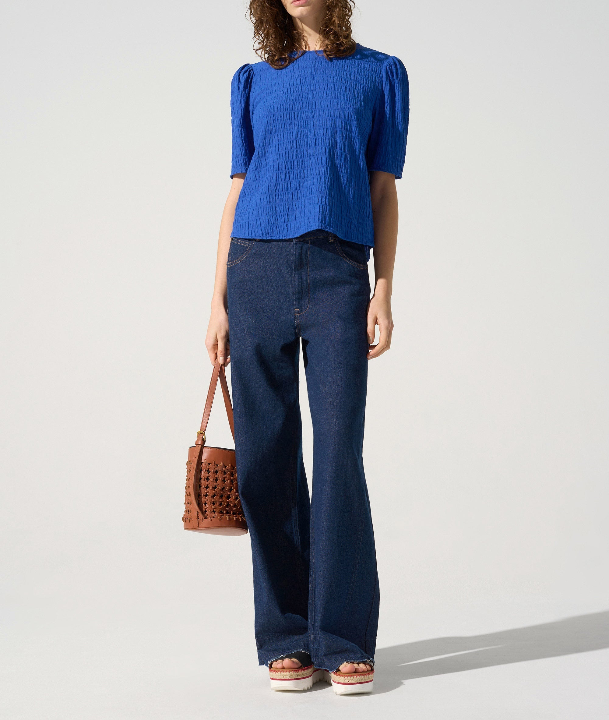 Blouse manches 3/4 acoté