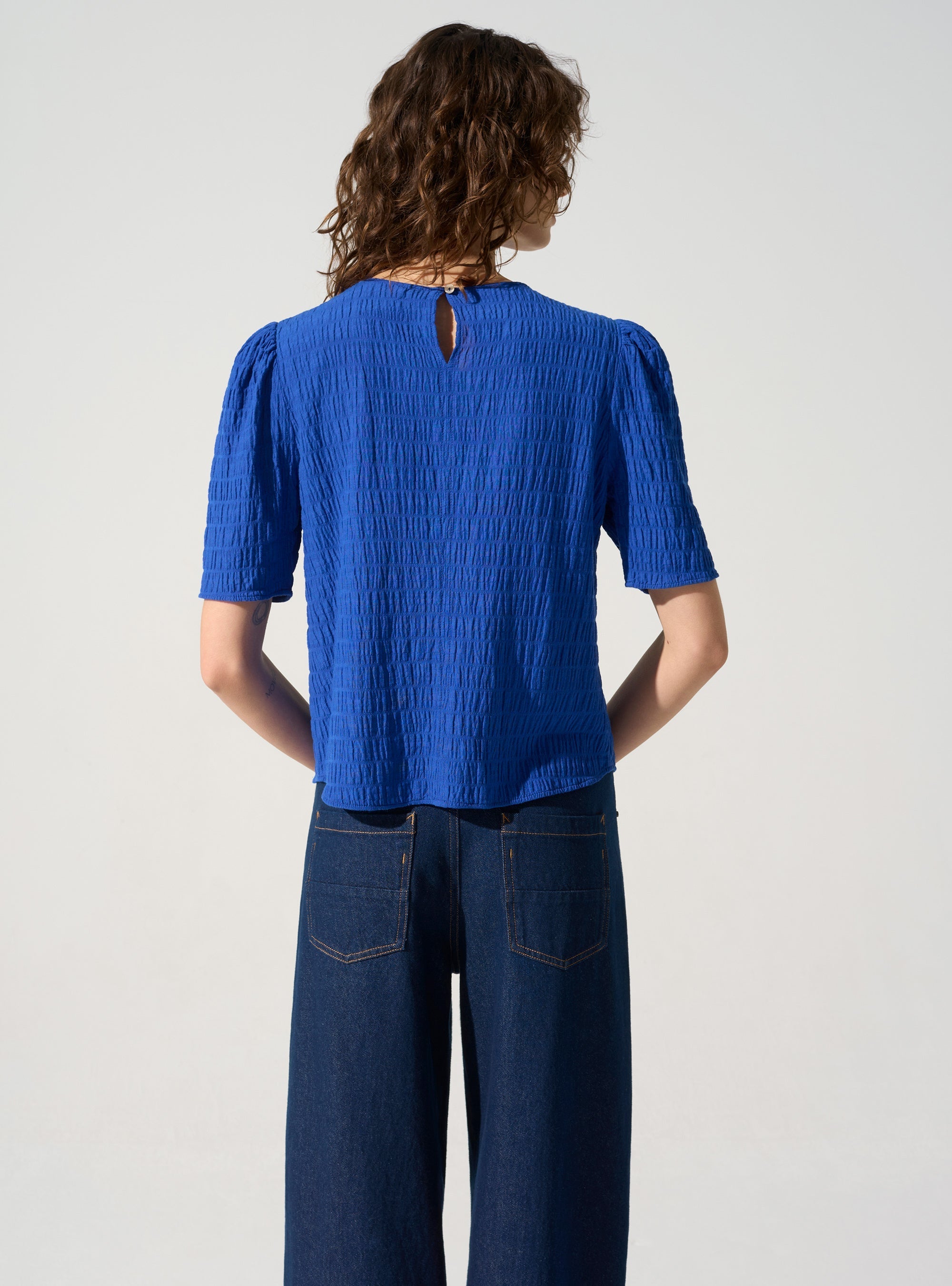 Blouse manches 3/4 acoté