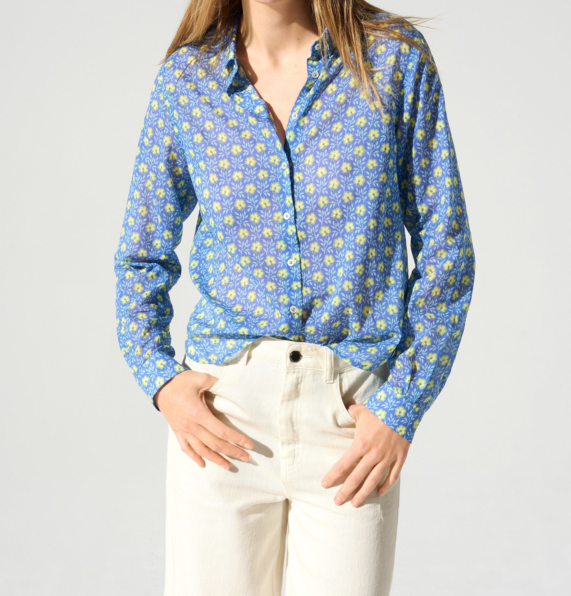 Chemise droite imprimée acoté