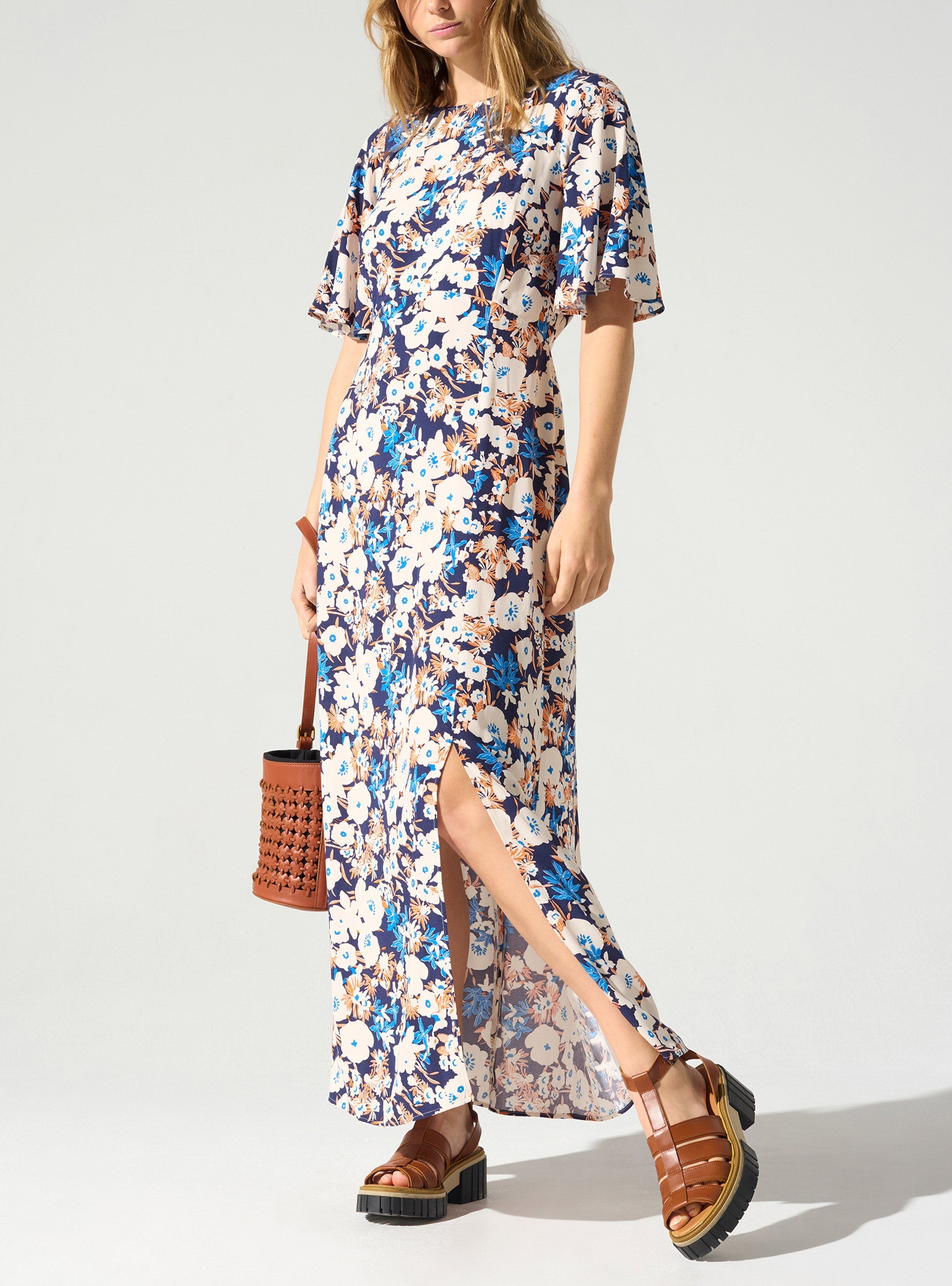 Robe longue imprimée acoté