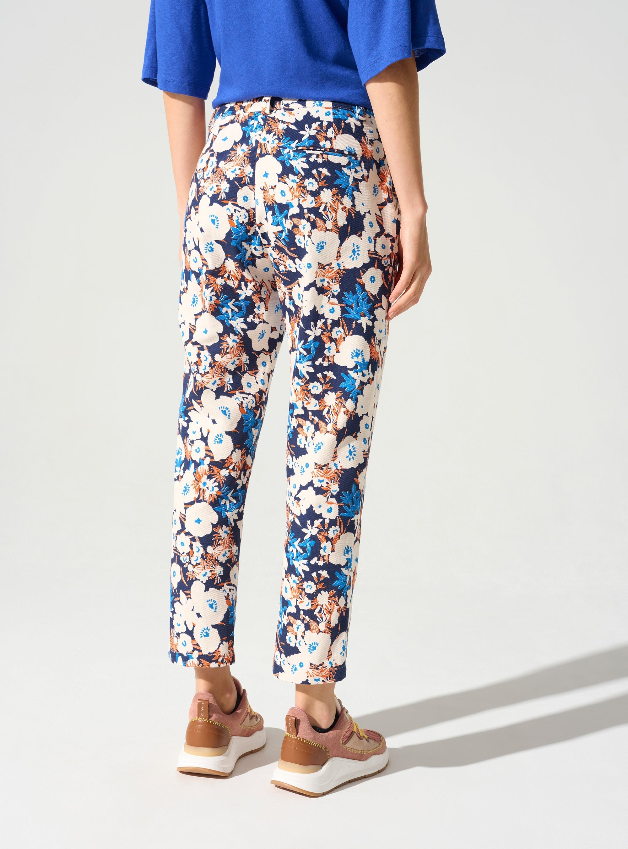 Pantalon droit imprimé acoté