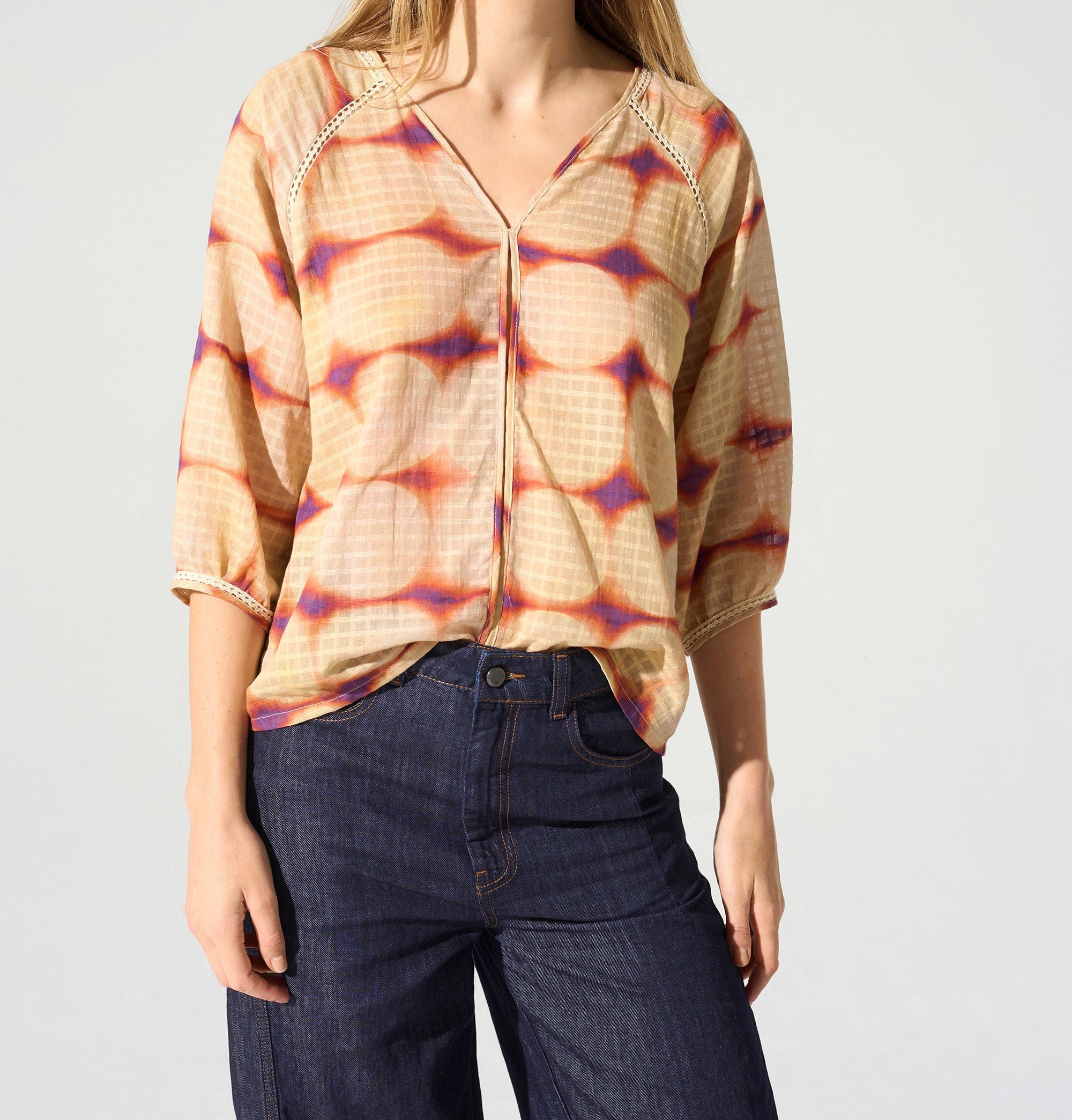 Blouse à manche 3/4 acoté