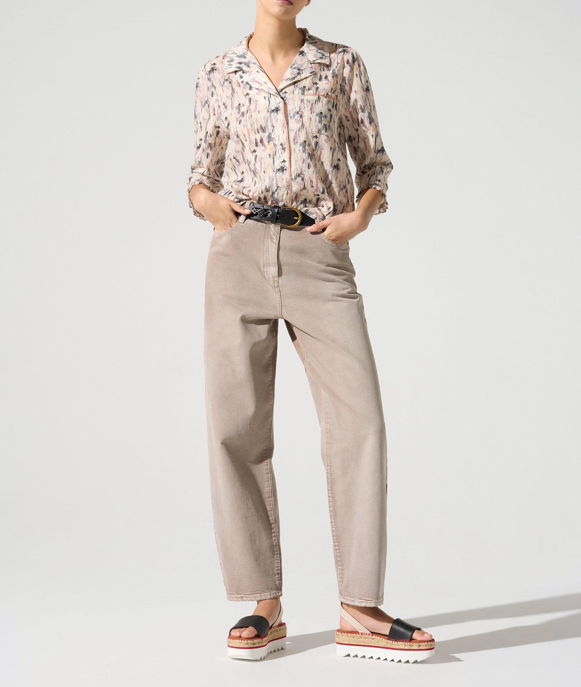 Chemise manches 3/4 acoté