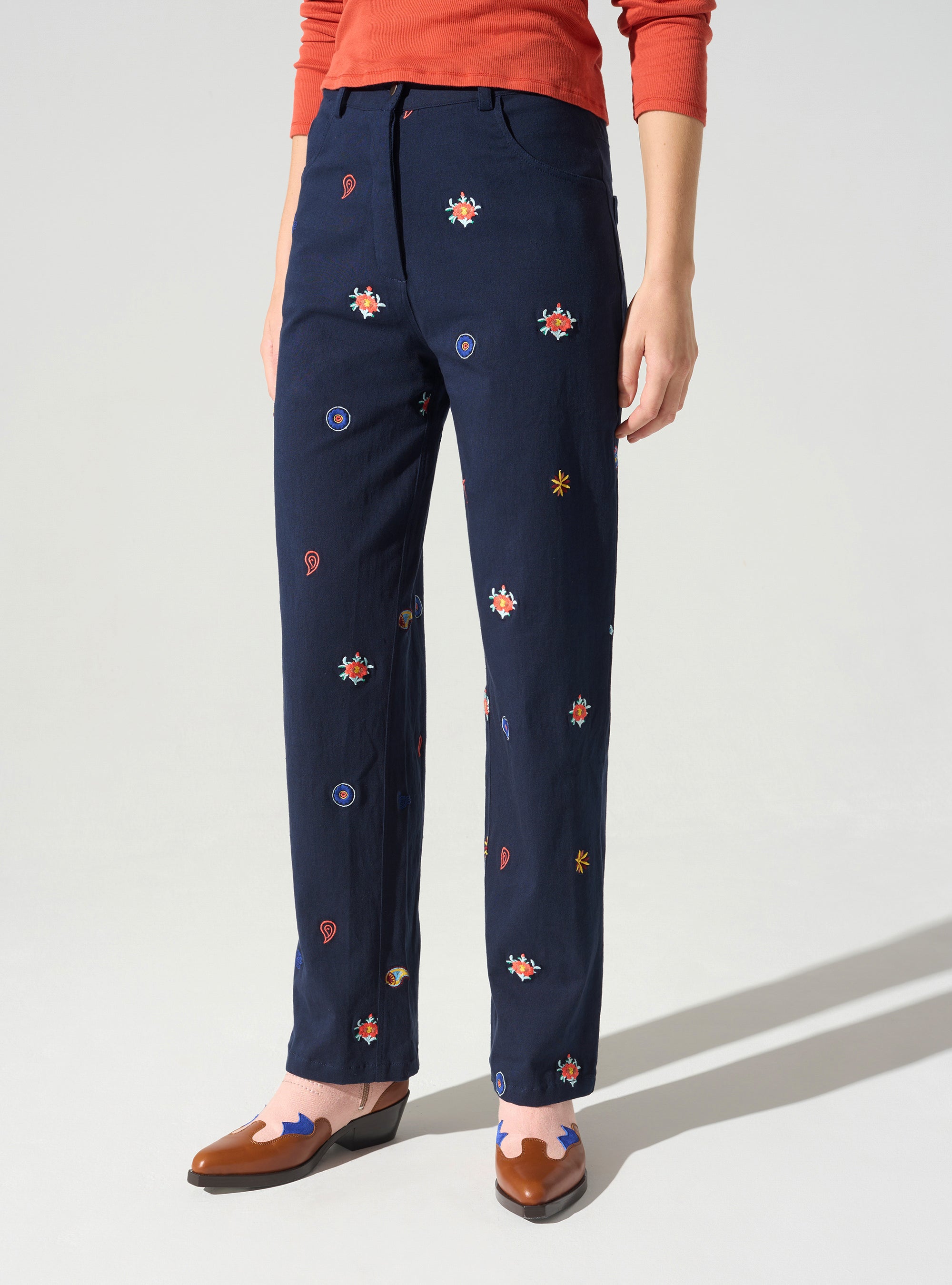 Pantalon esprit jean acoté