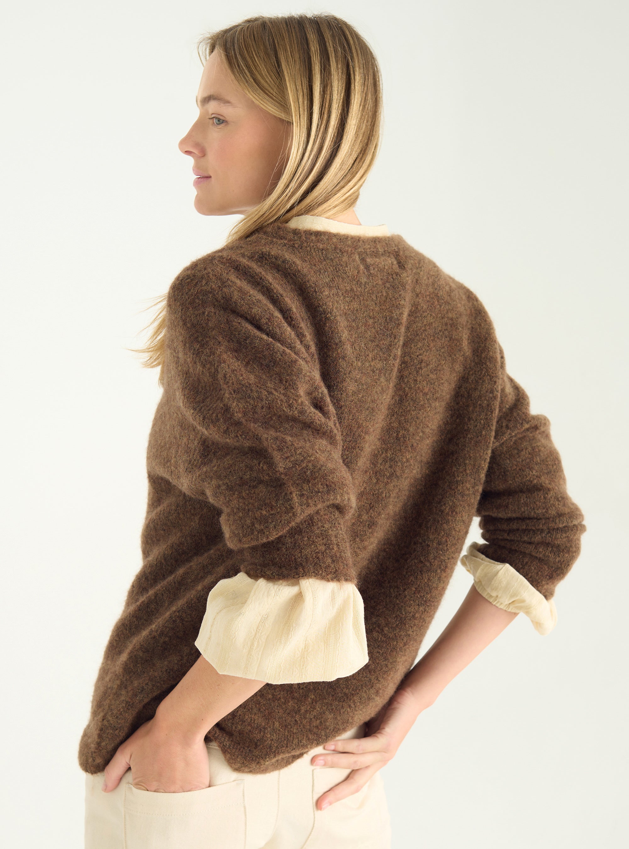 Pull ample en laine naturelle