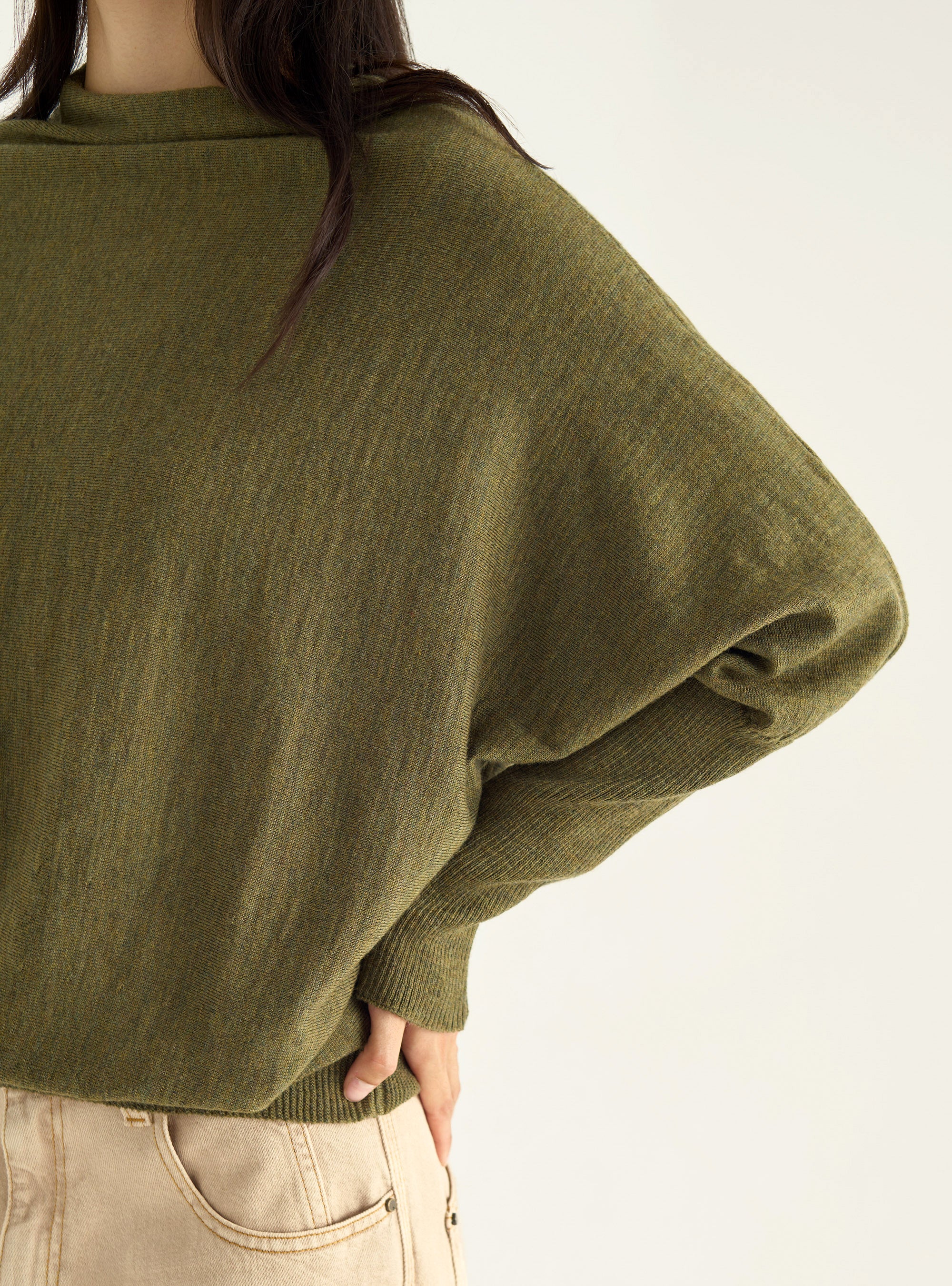 Pull oversize à col drapé