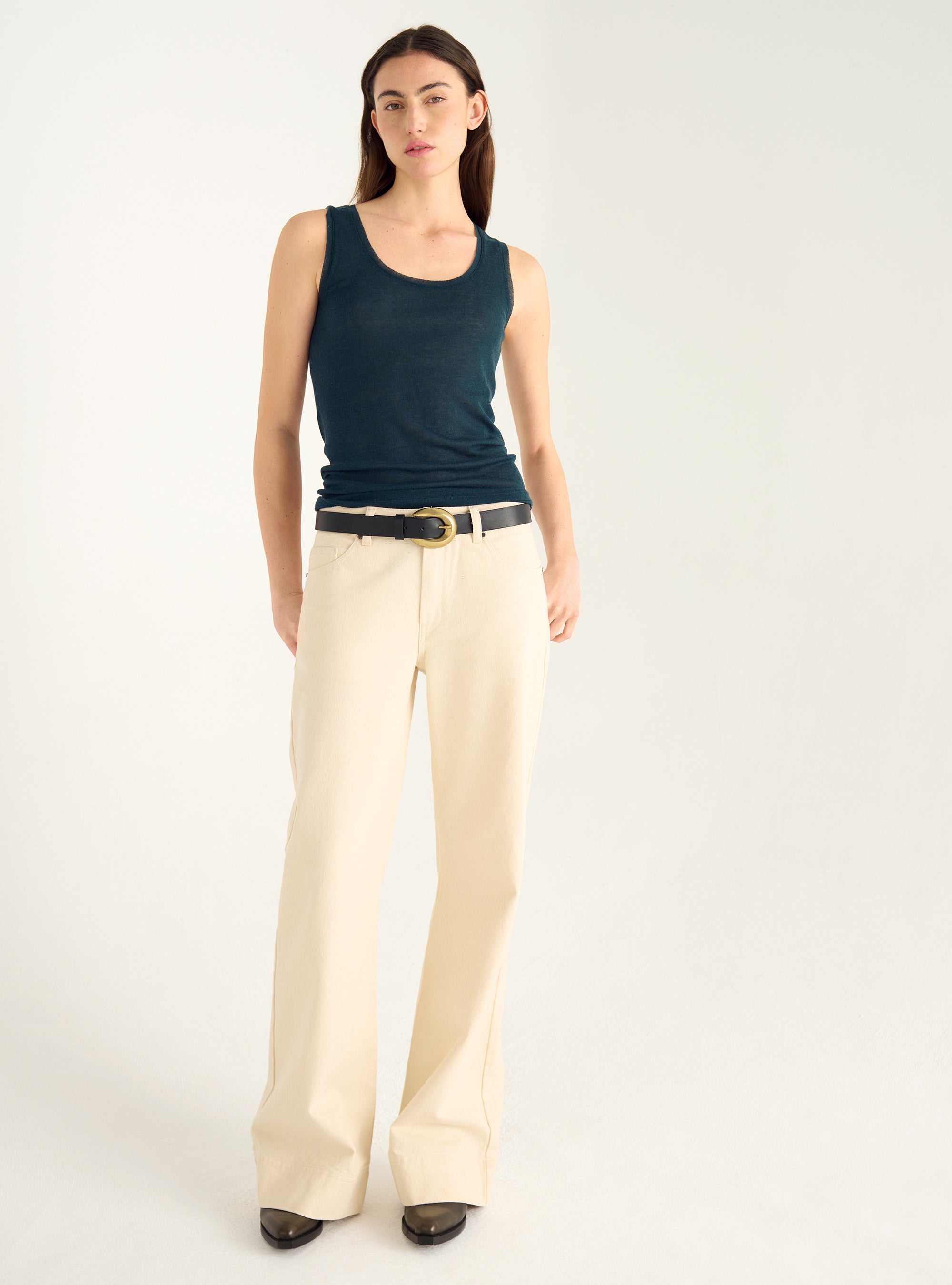 Débardeur COTELAC En Lyocell Imprimé - Taille 2 (40/42), Beige Imprimé - Occasion Très Bon état
