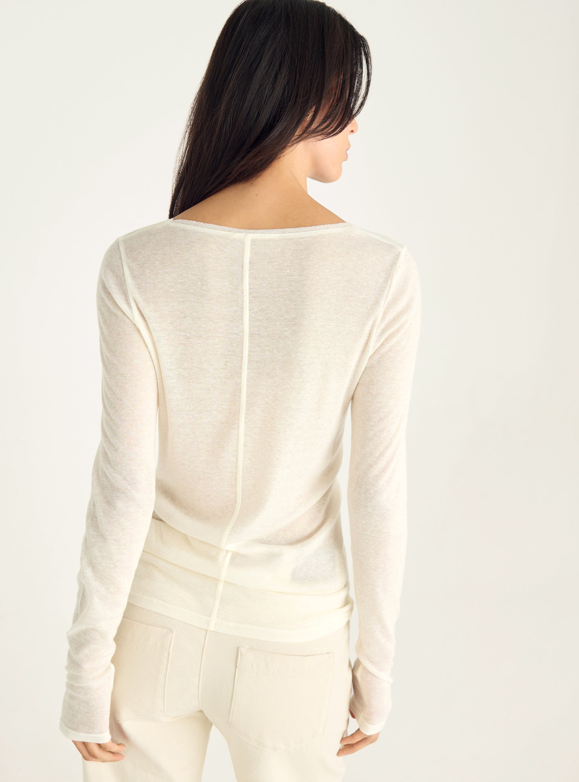 Long-sleeved Lyocell jersey T-shirt