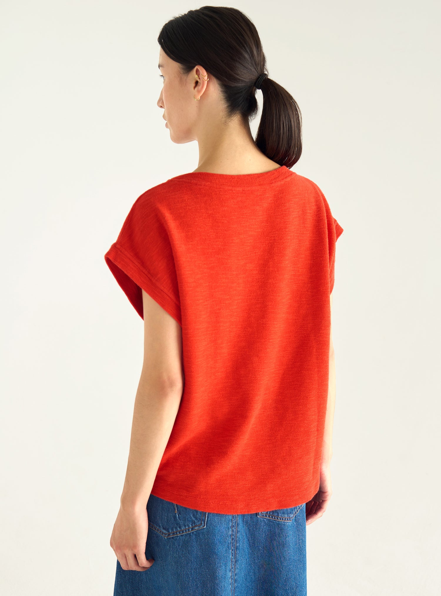 T-shirt ample en interlock flammé