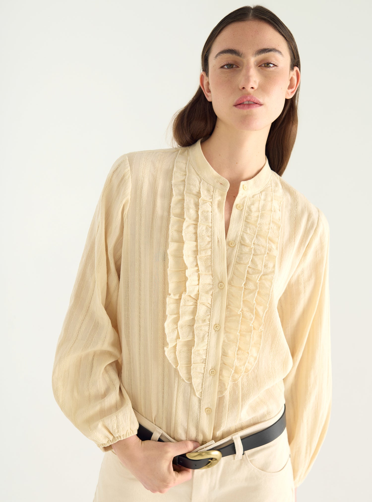 Openwork cotton shirt