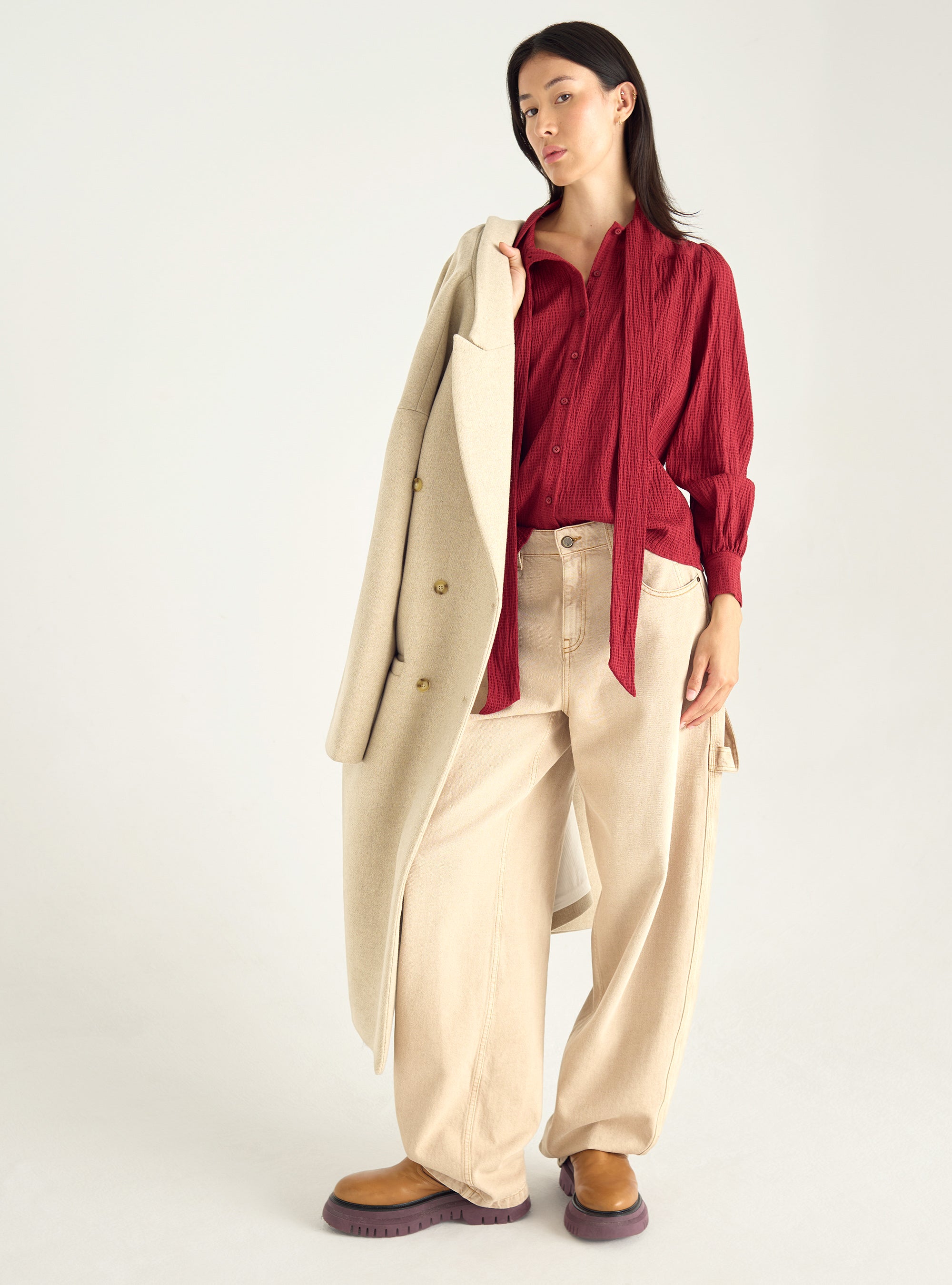 Chemise lavallière ample