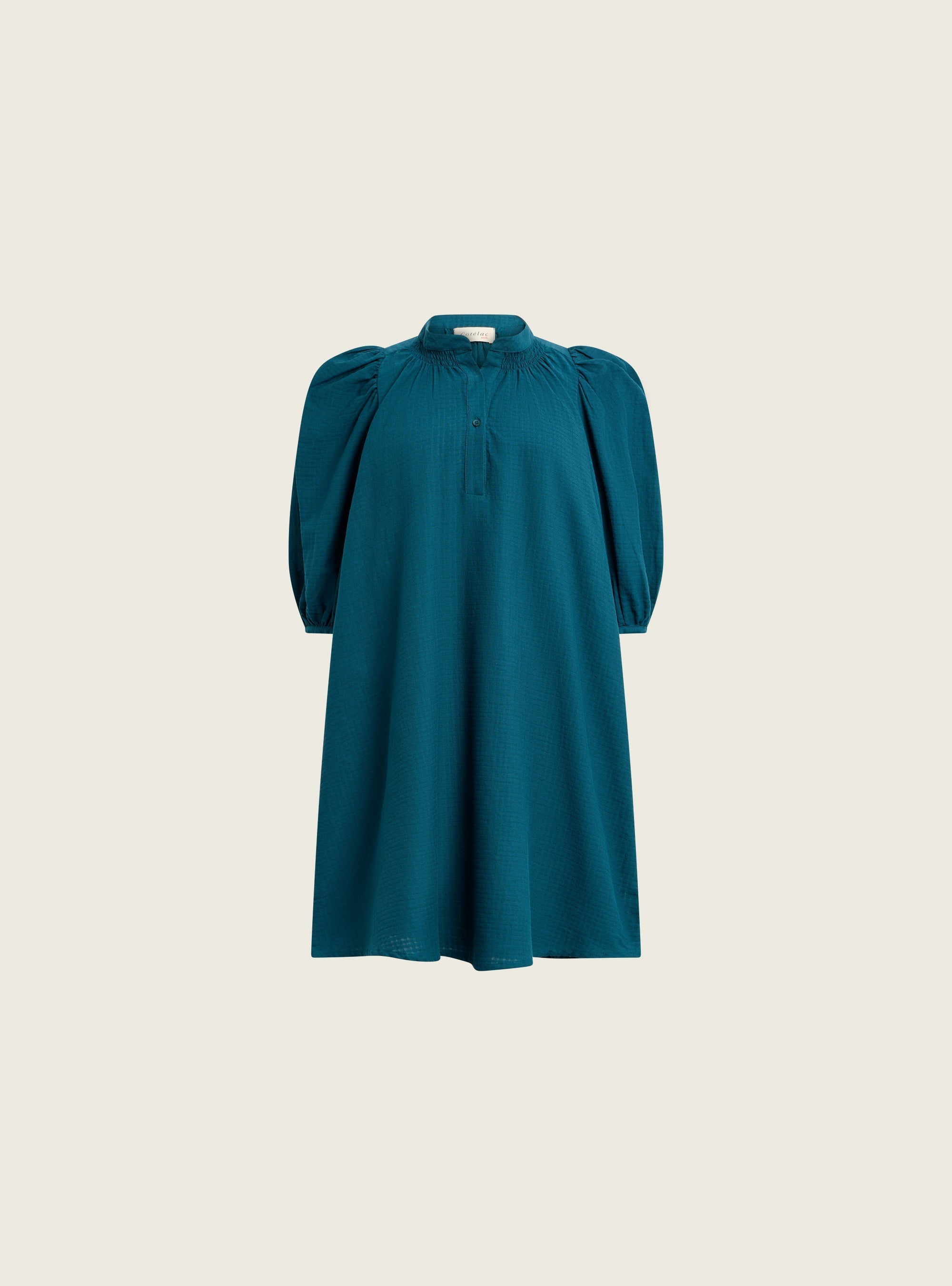 Robe courte froncée acoté