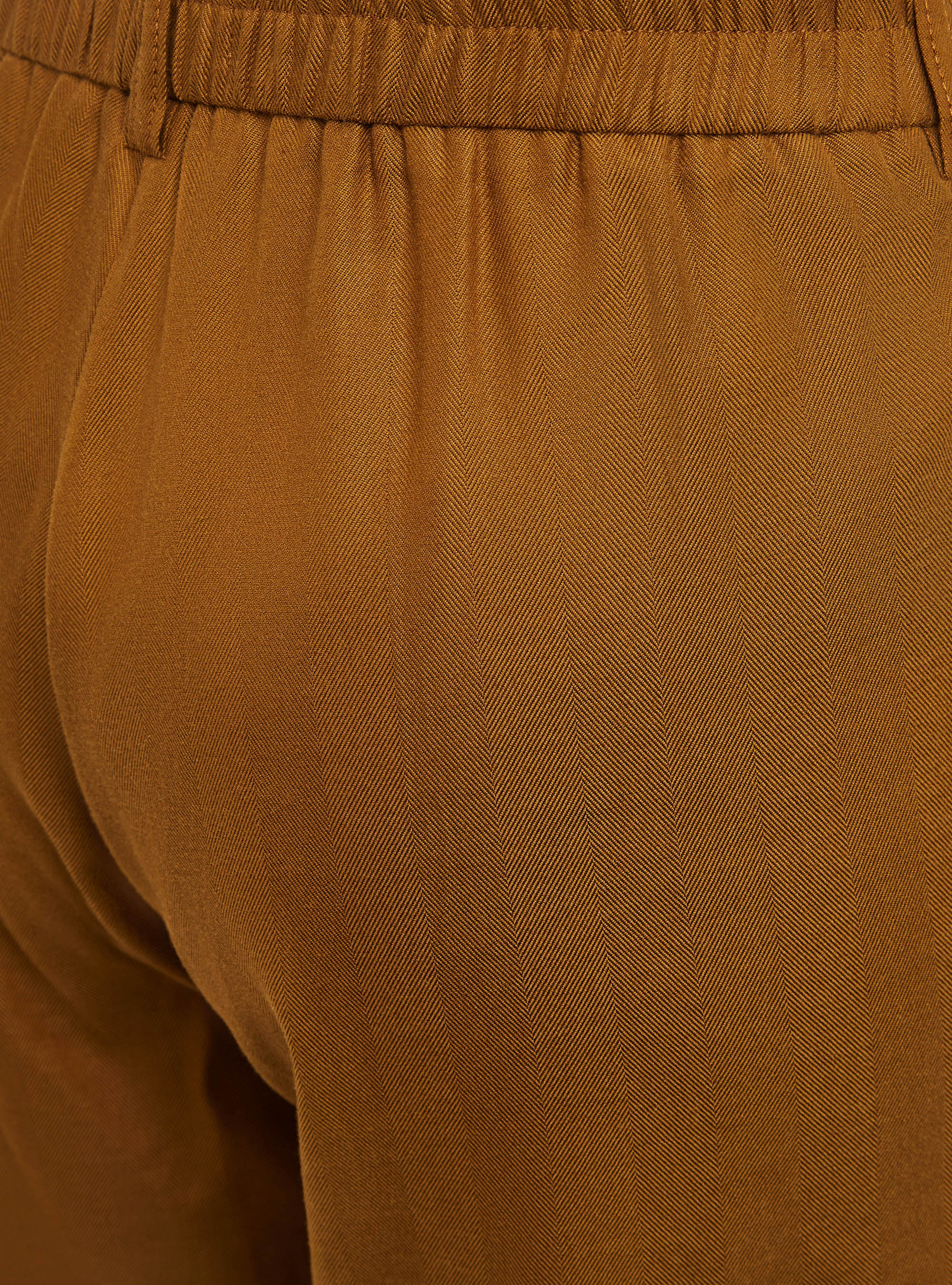 Pantalon large chevronné acoté