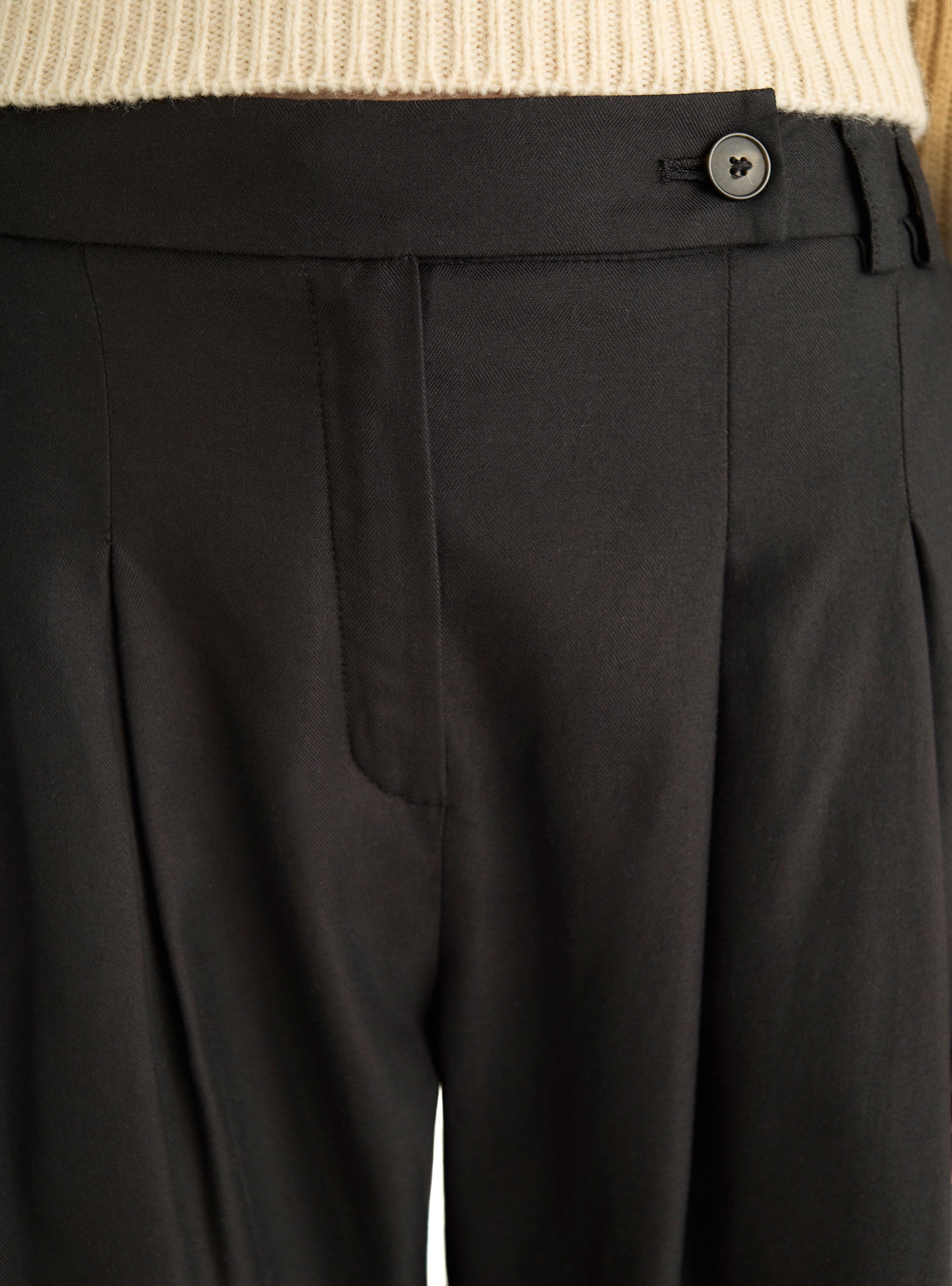 Pantalon large chevronné