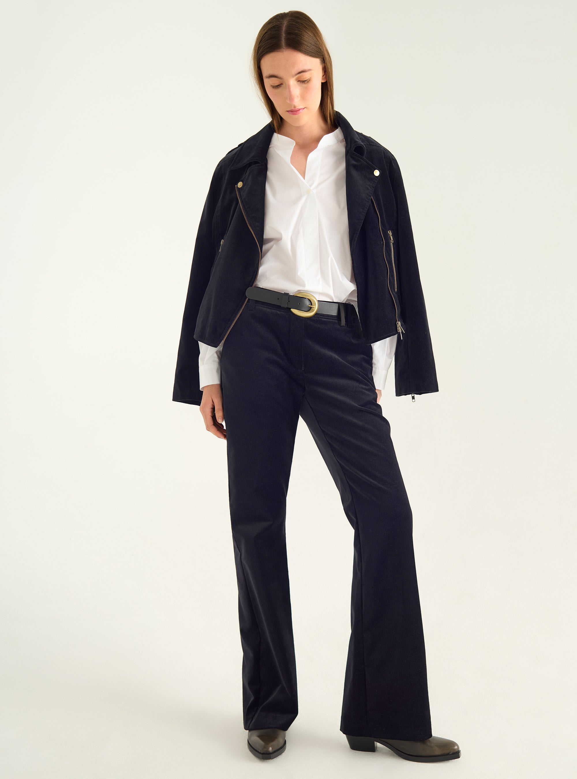 Flared velvet pants