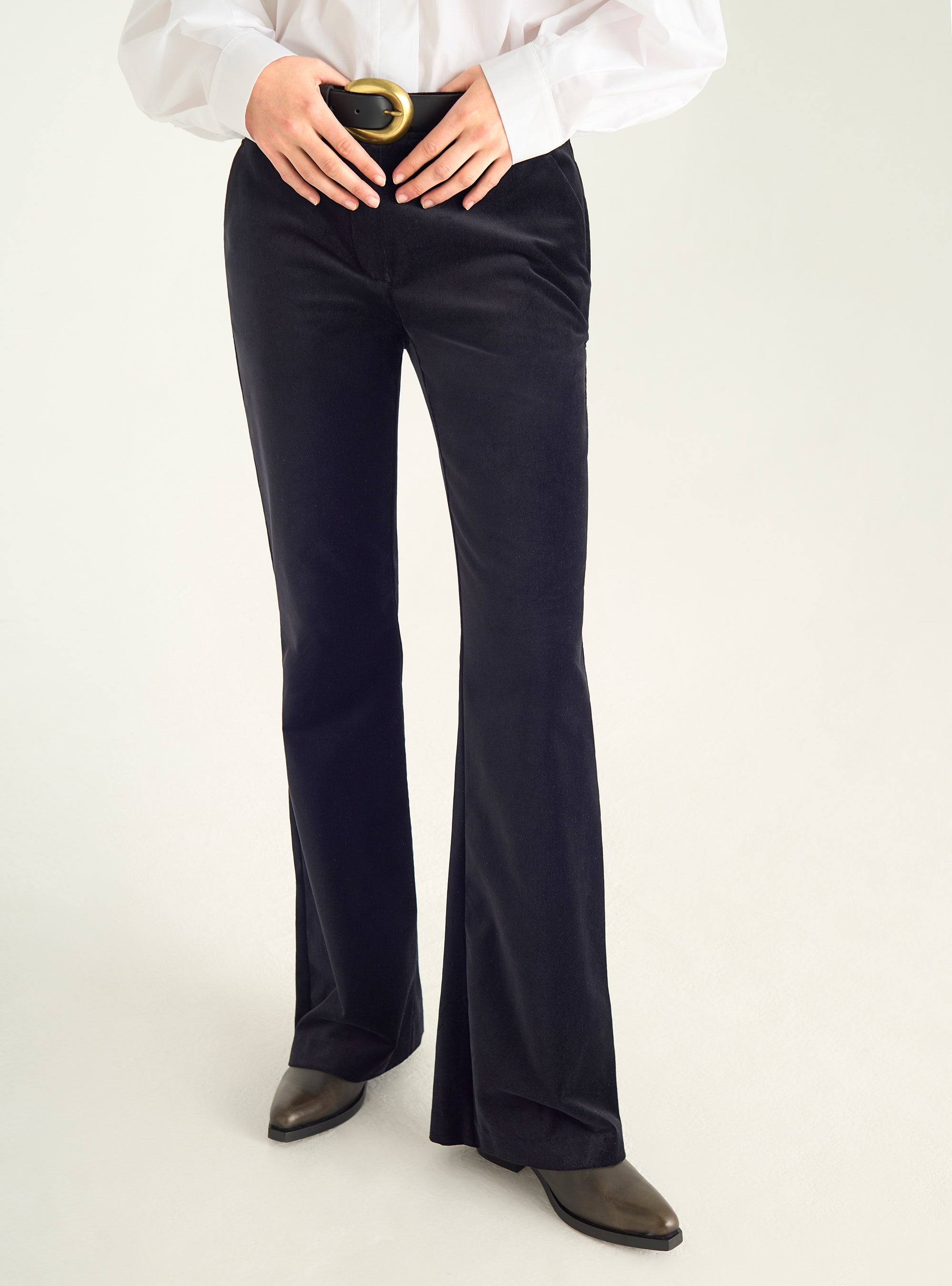 Flared velvet pants
