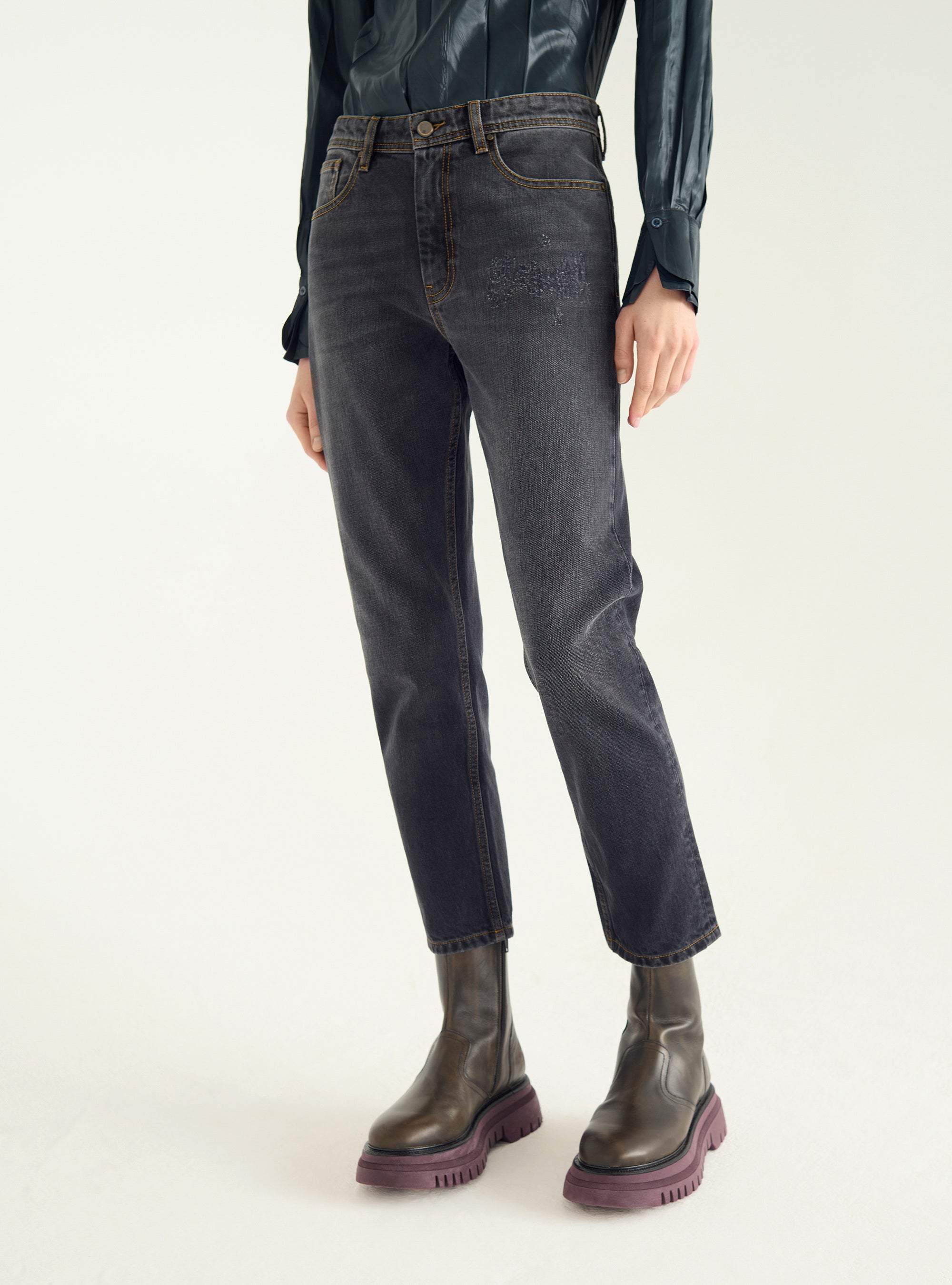 Jean slim stretch acoté
