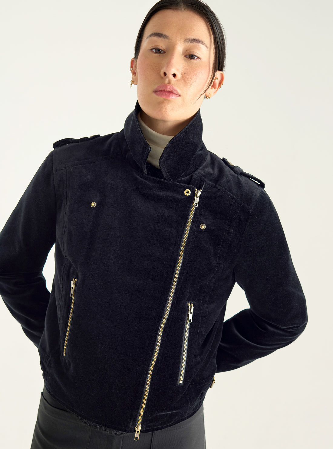 Veste perfecto en velours ras