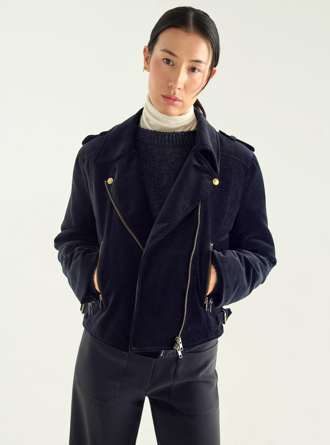 Veste perfecto en velours ras