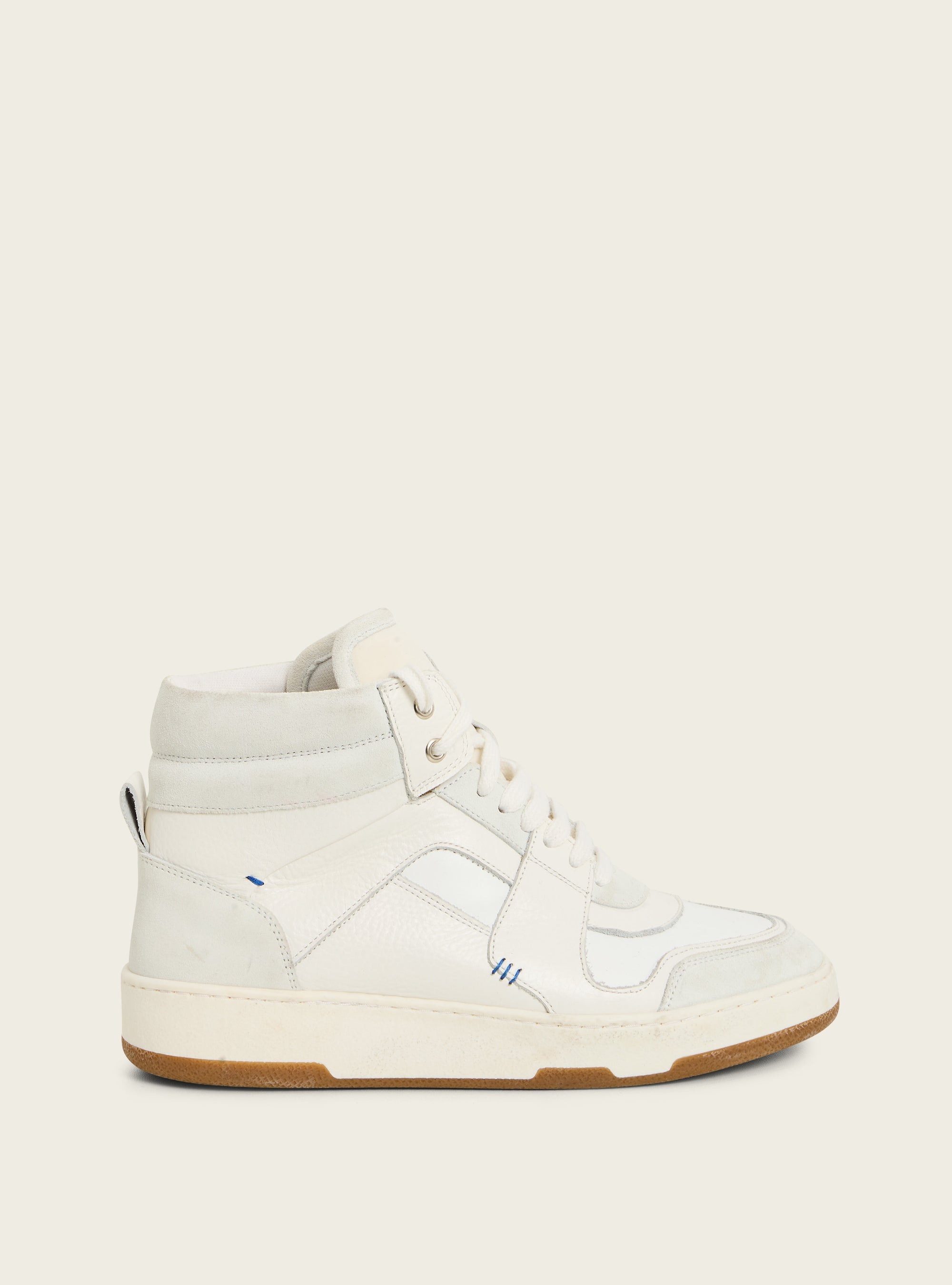 Sneakers montantes en cuir et néoprène