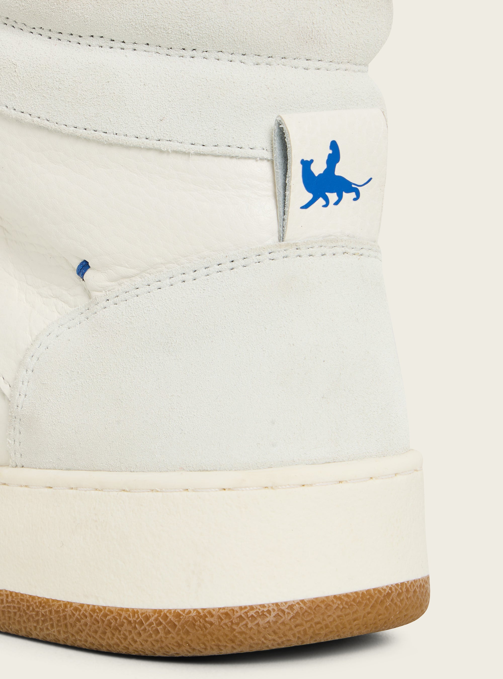 Sneakers montantes en cuir et néoprène