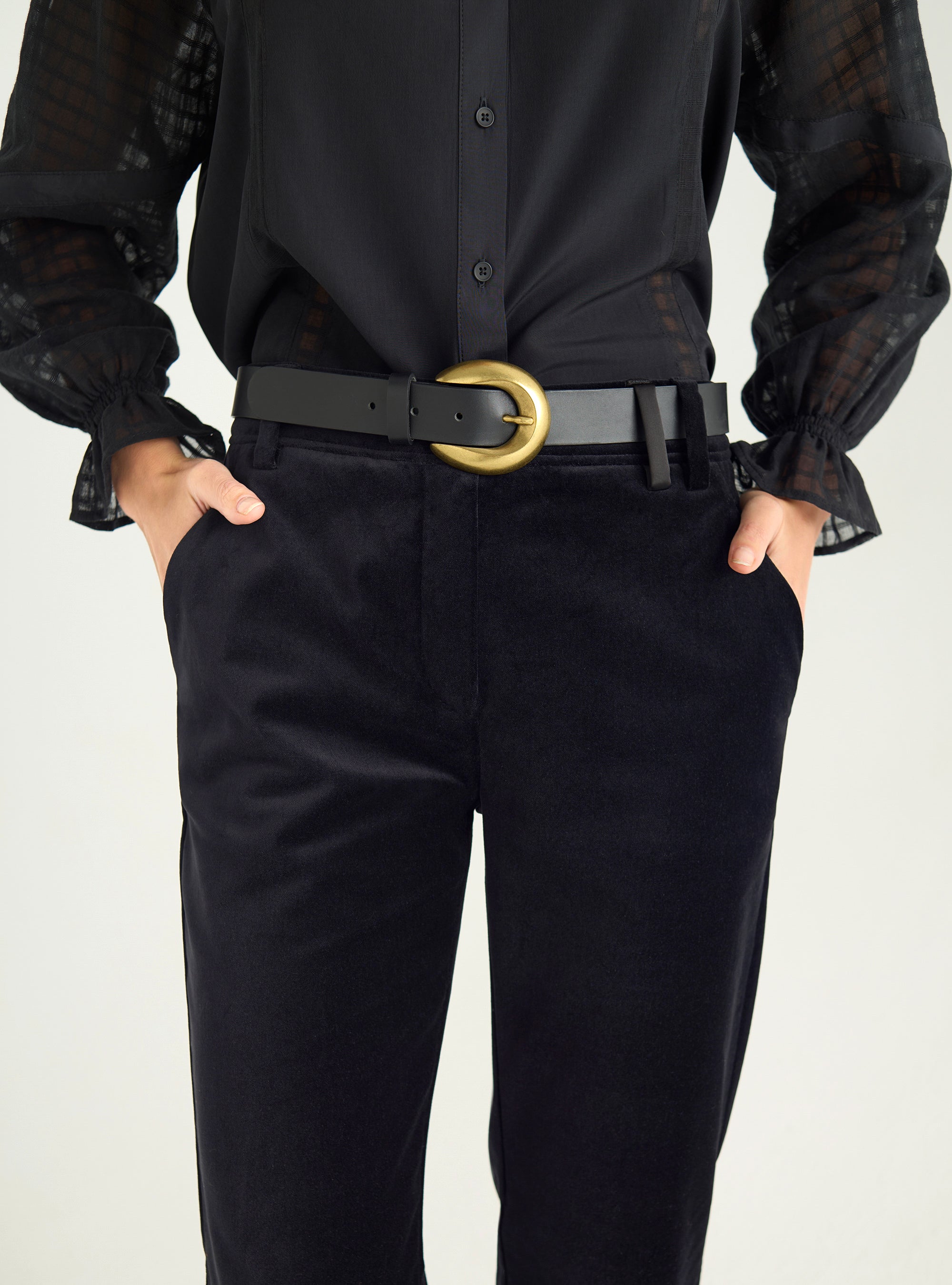 Ceinture noire en cuir