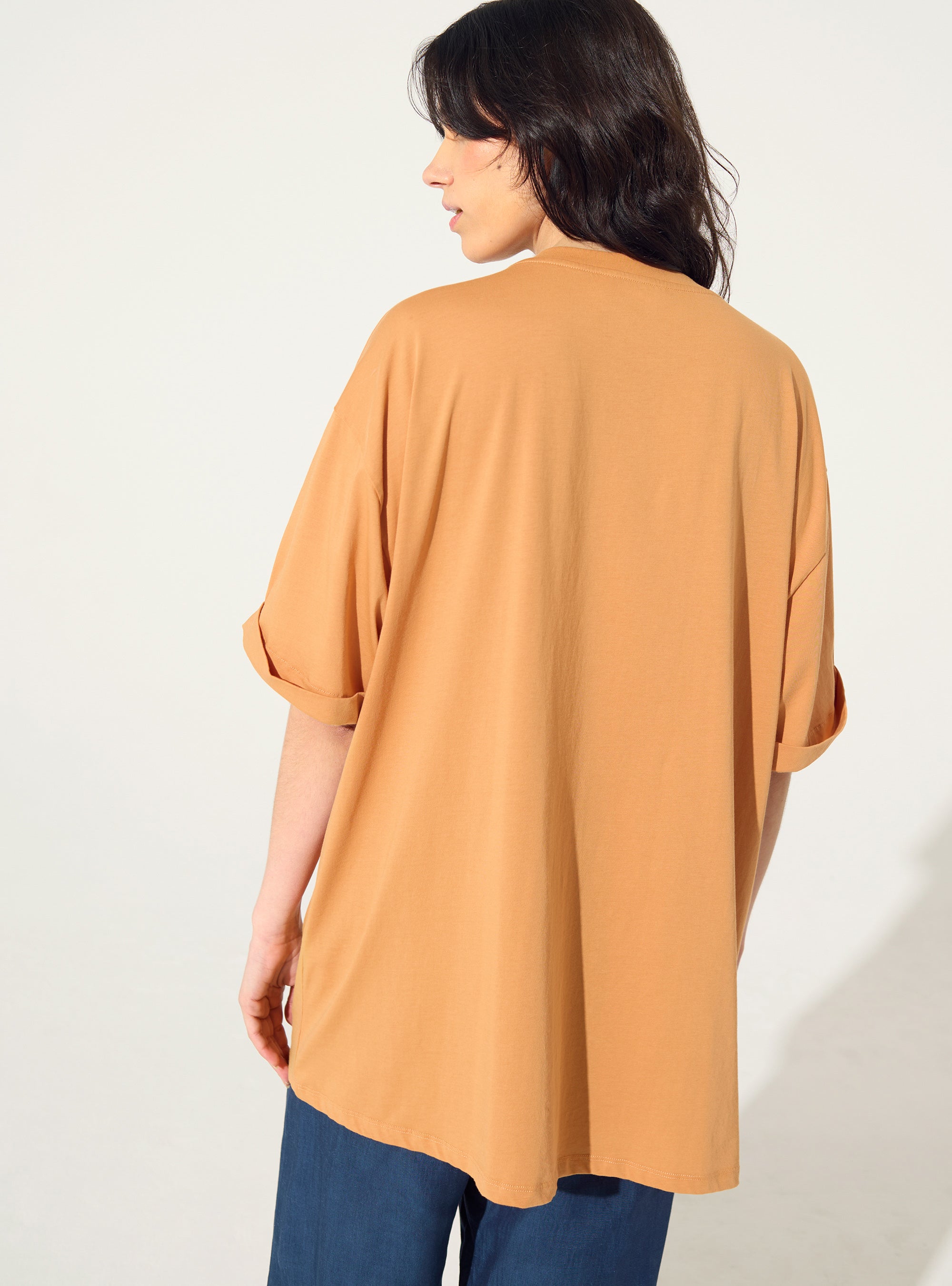 orangefarbenes T-Shirt aus Bio-Baumwolle