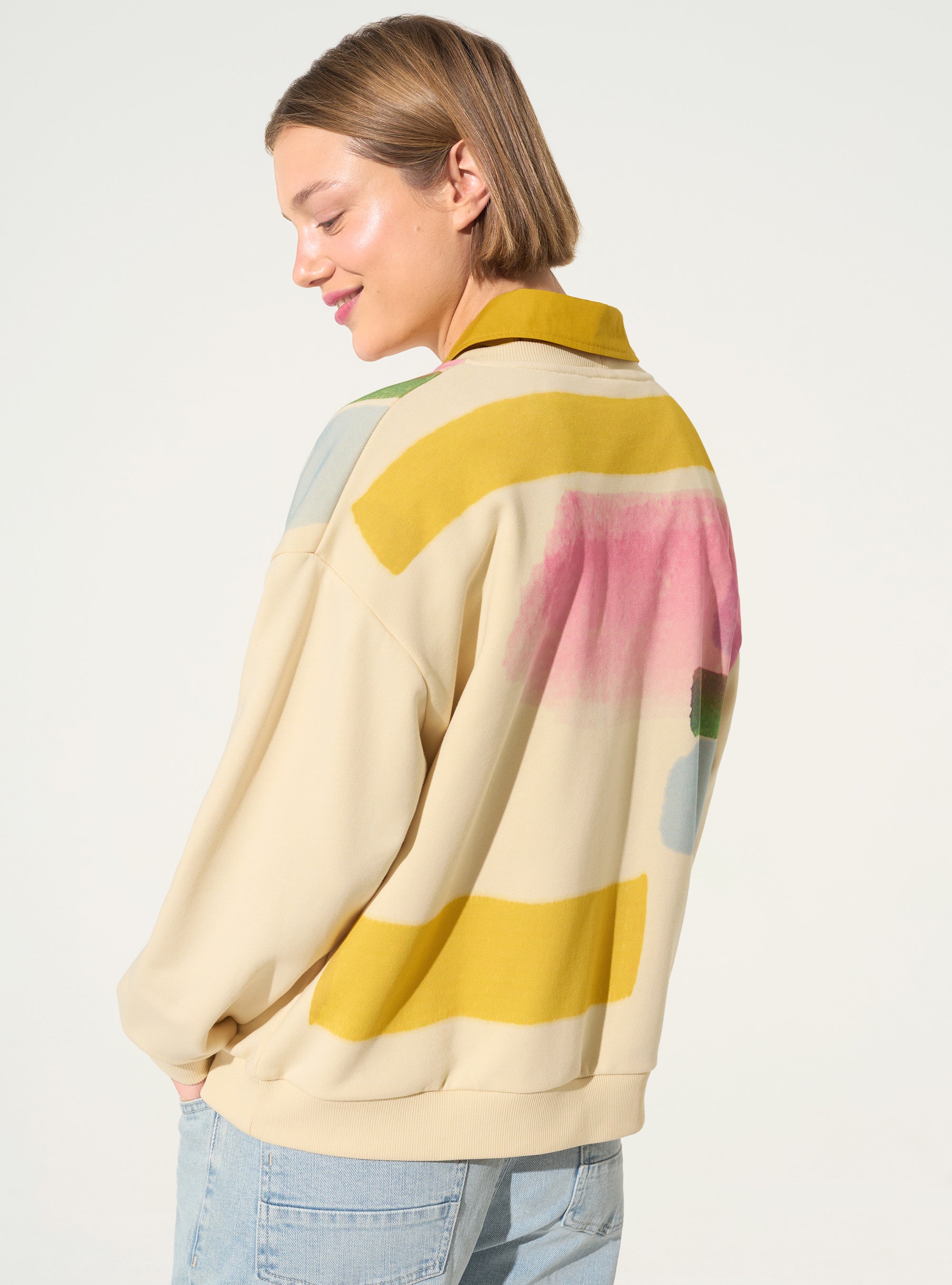 Sweatshirt mit Hausaufdruck aus Bio-Baumwolle