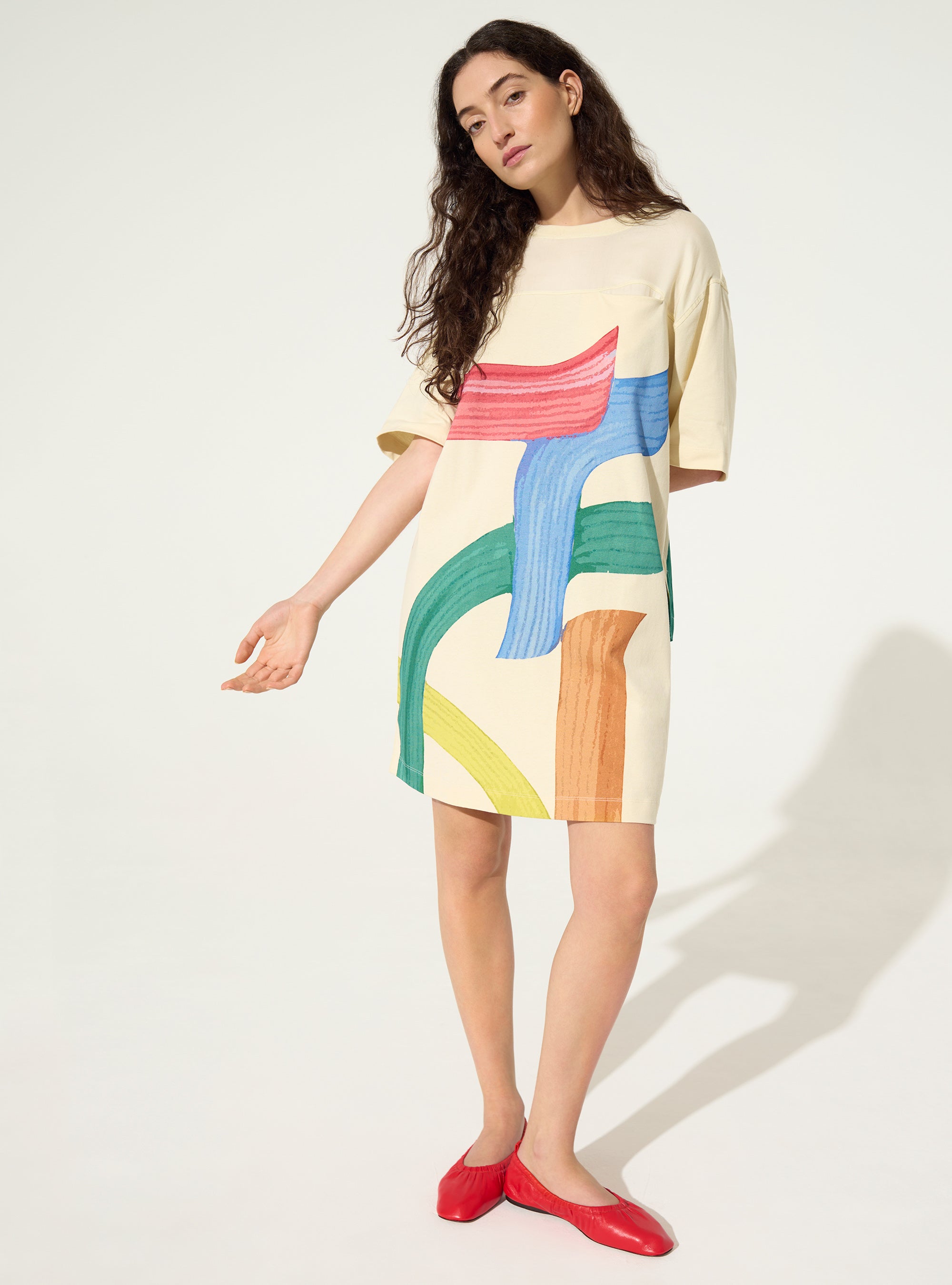 Robe en coton bio imprimé blanc