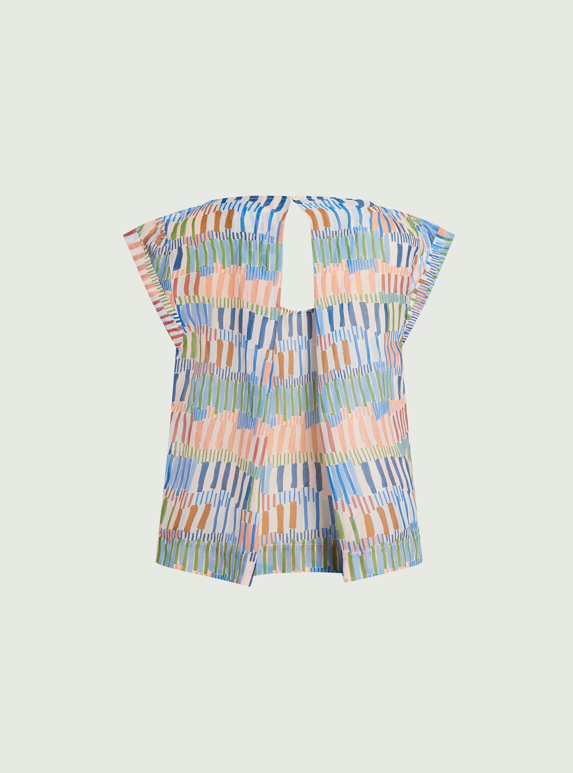 Blouse ample imprimée en coton et soie acoté