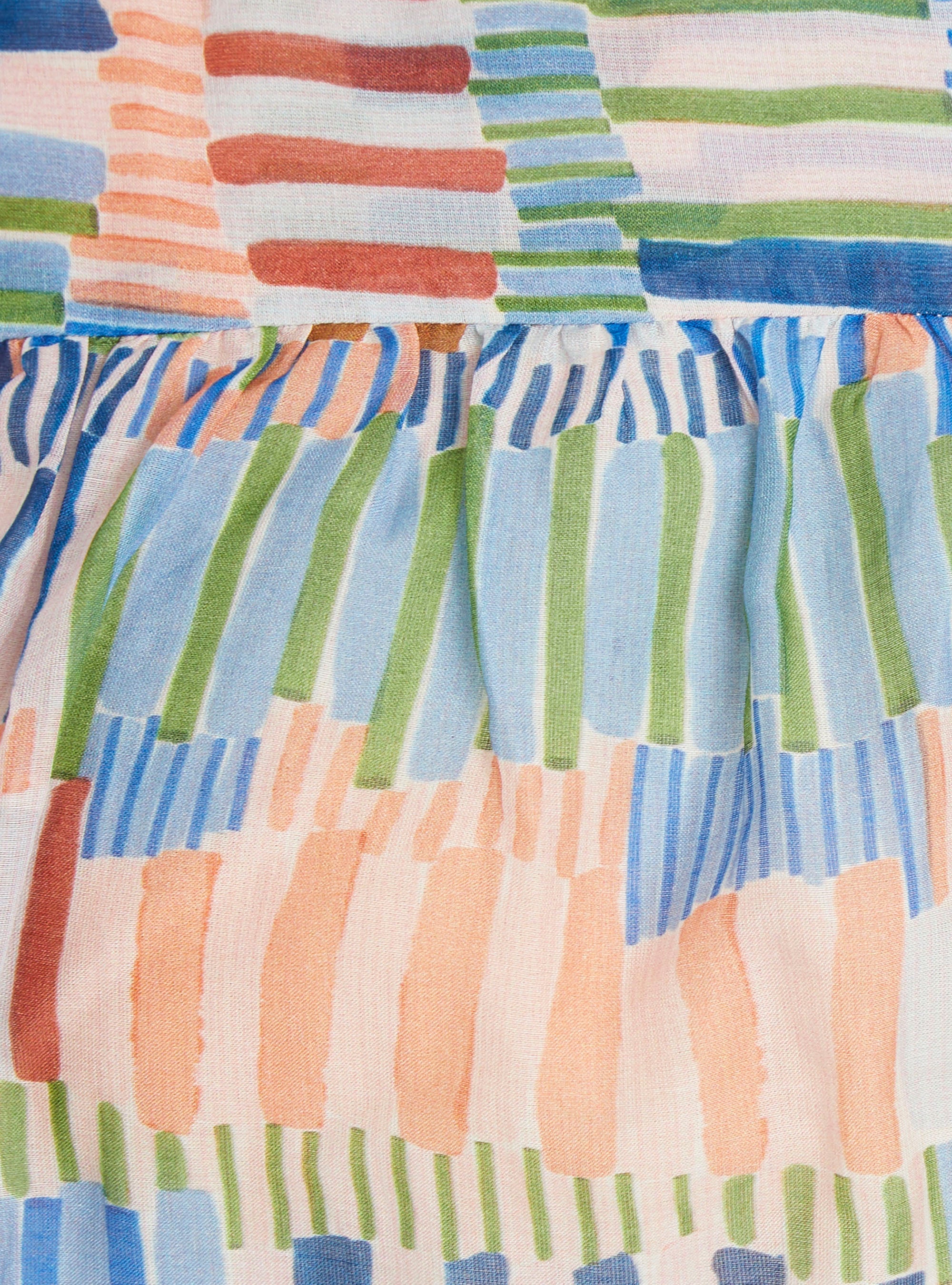 Blouse ample imprimée en coton et soie acoté