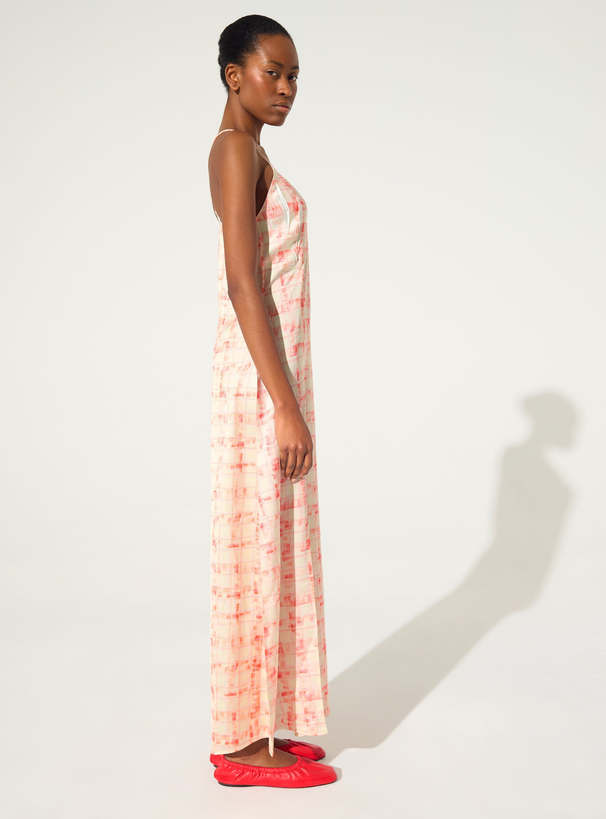 Robe longue imprimée orange