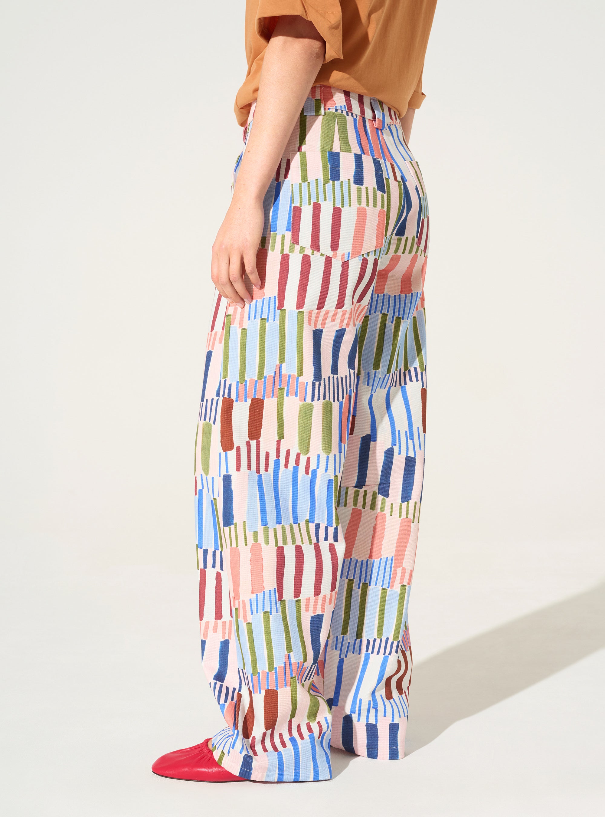 Jean imprimé en coton bleu