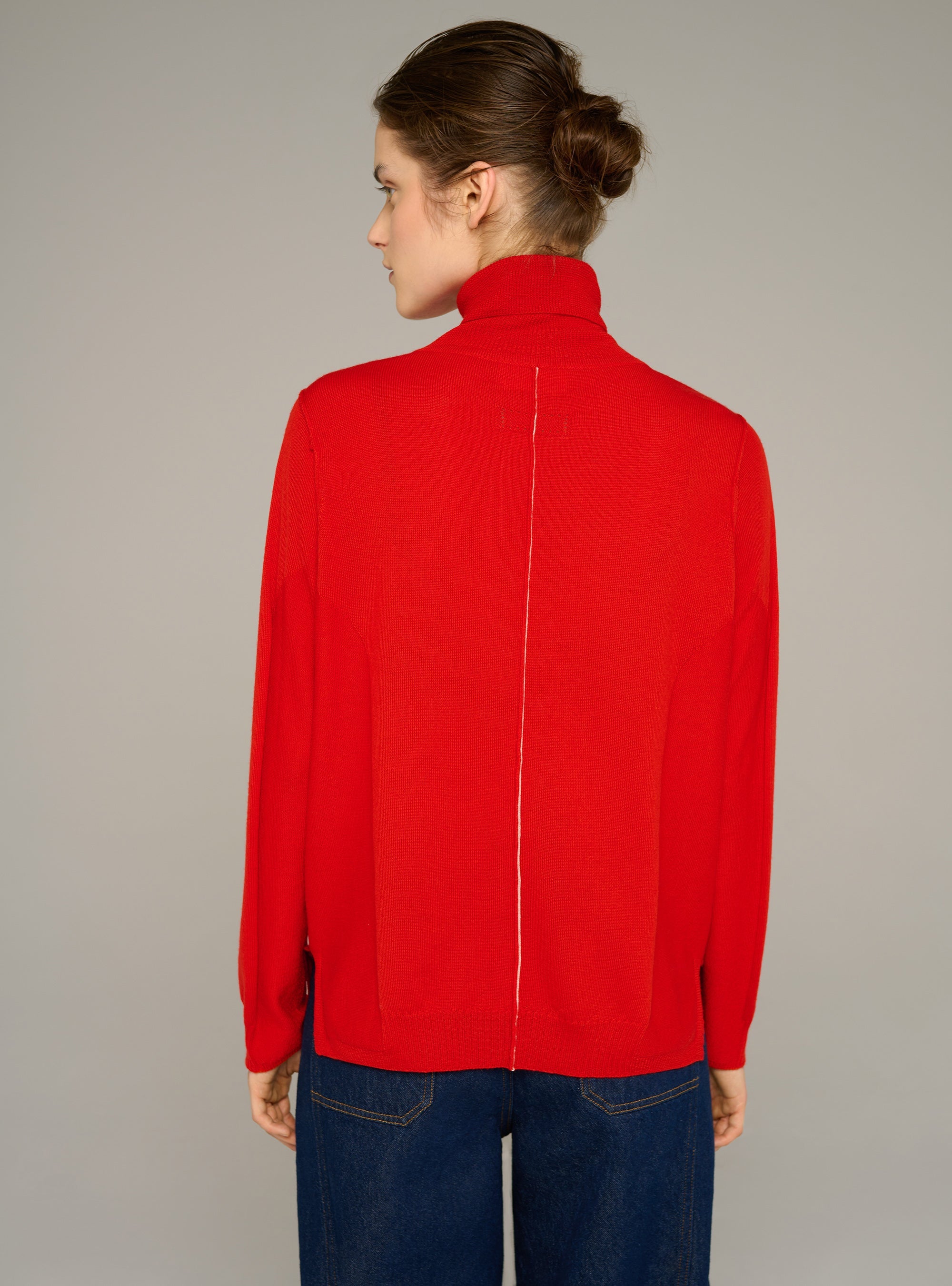 Cotélac acoté pull col roulé maille fine en laine