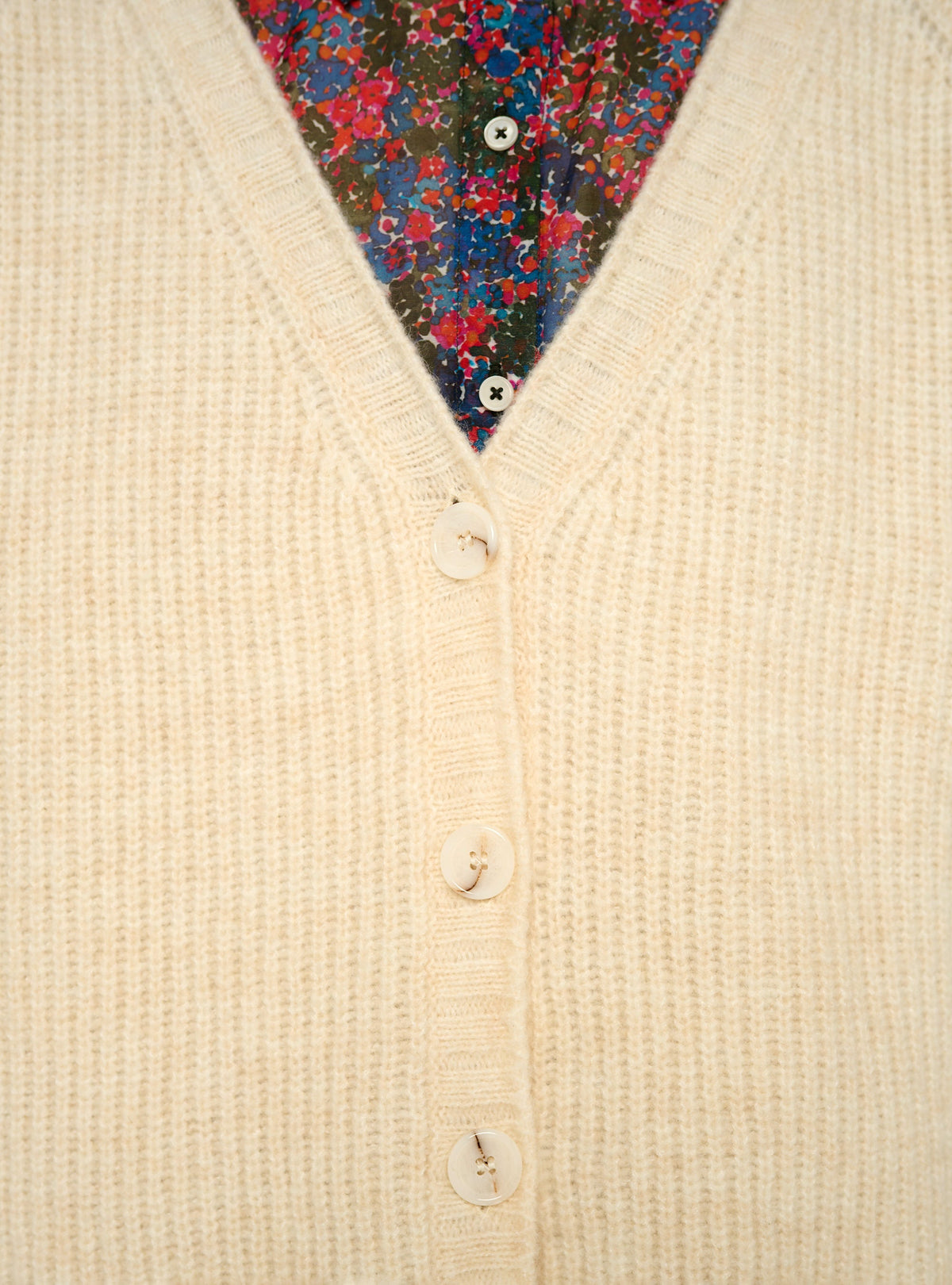 Cotélac acoté cardigan col v oversize en maille côtelée