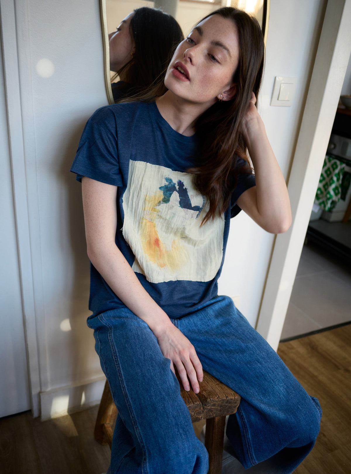 Tee-shirt manches courtes imprimé acoté