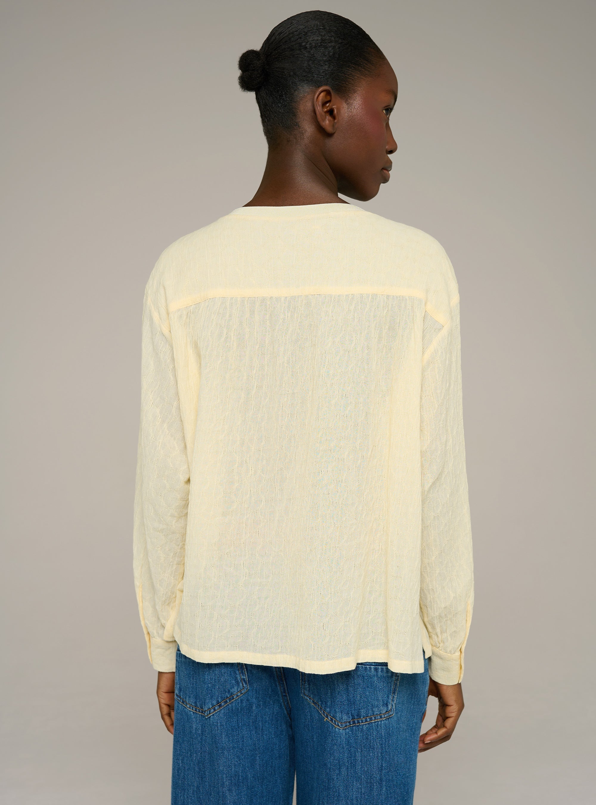 Cotélac acoté blouse droite manches longues imprimée en coton