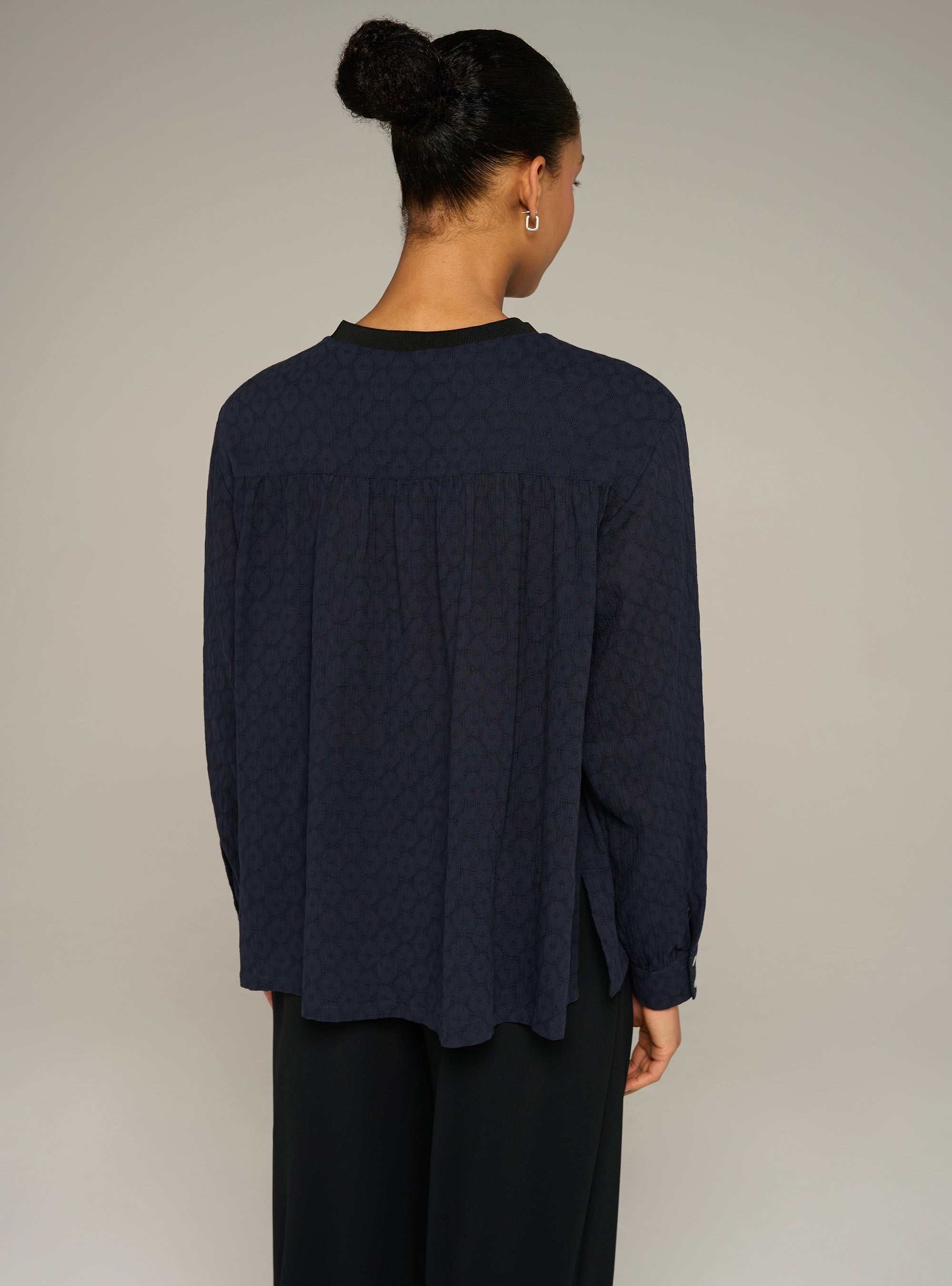 Cotélac acoté blouse droite manches longues imprimée en coton