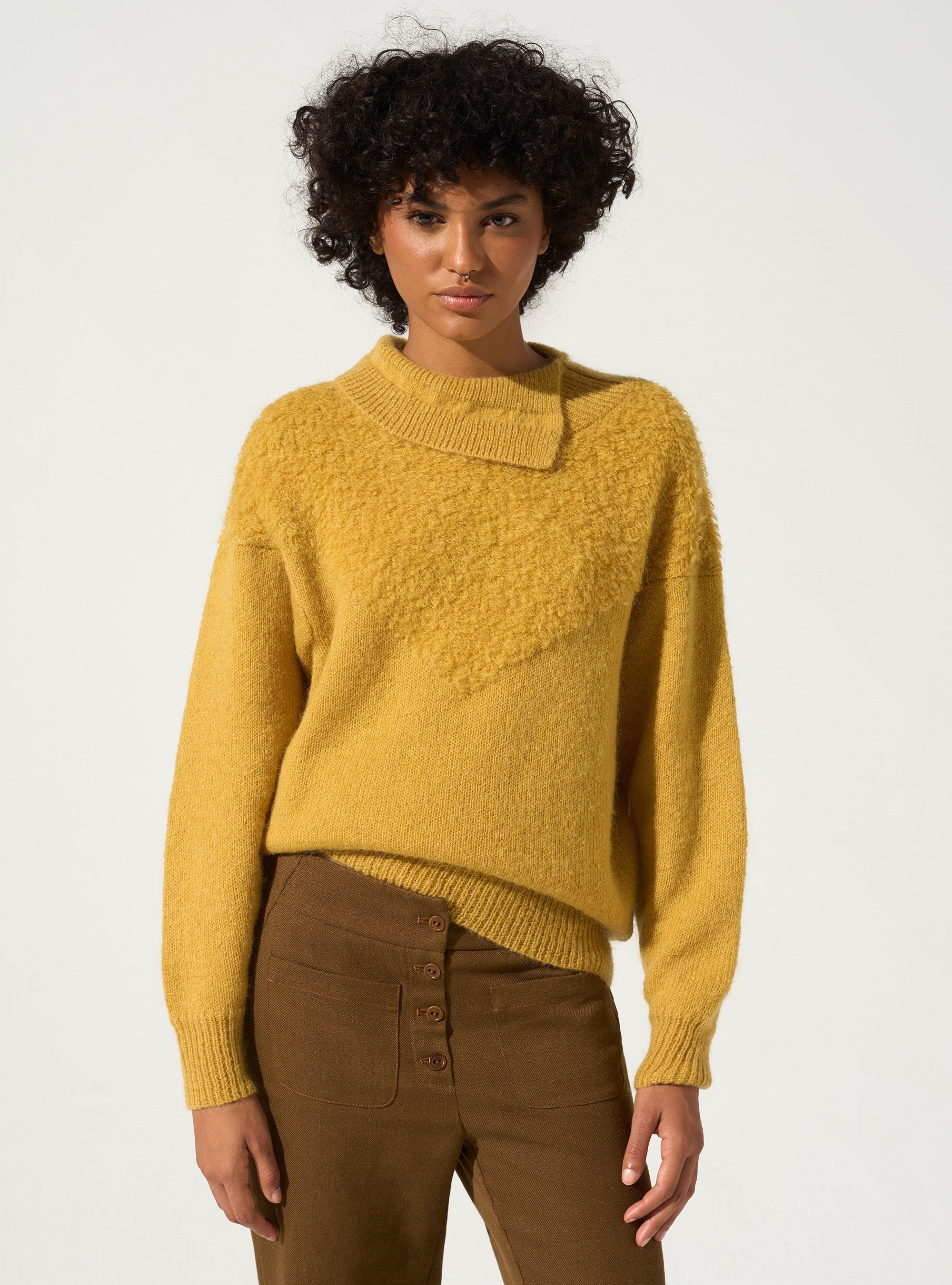 High neck sweater