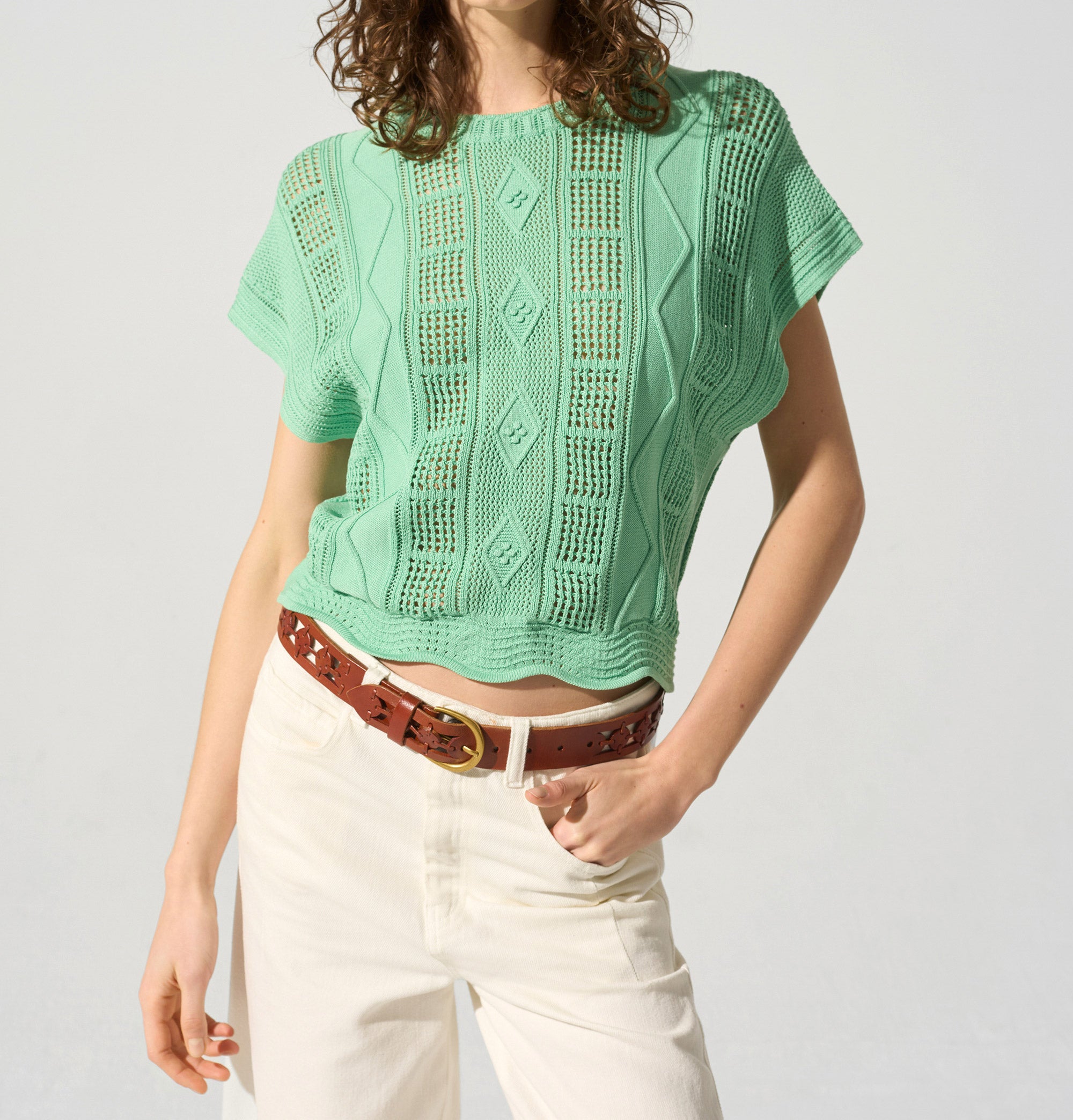 Short sleeve sweater