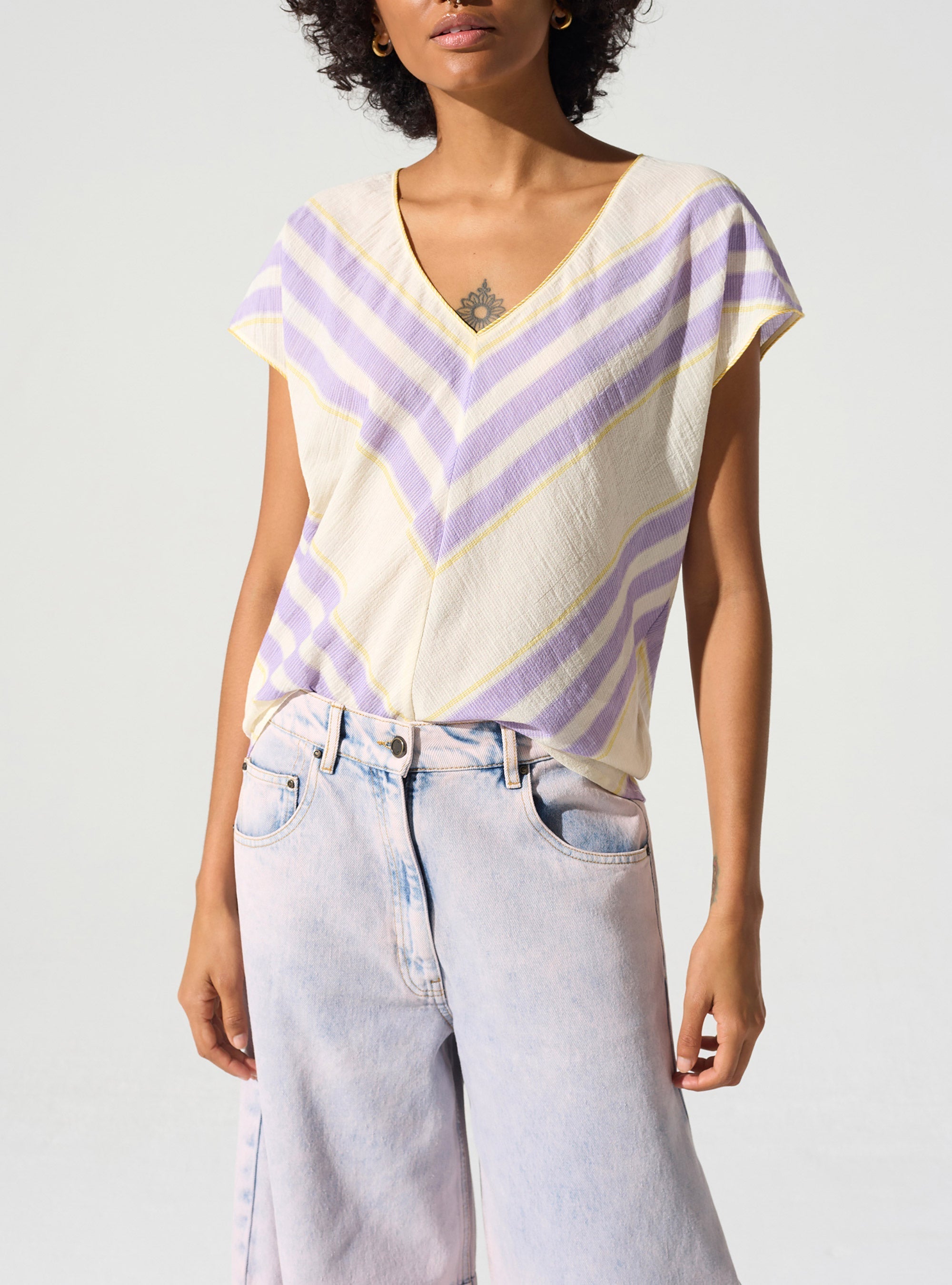 Blouse encolure V Cotélac