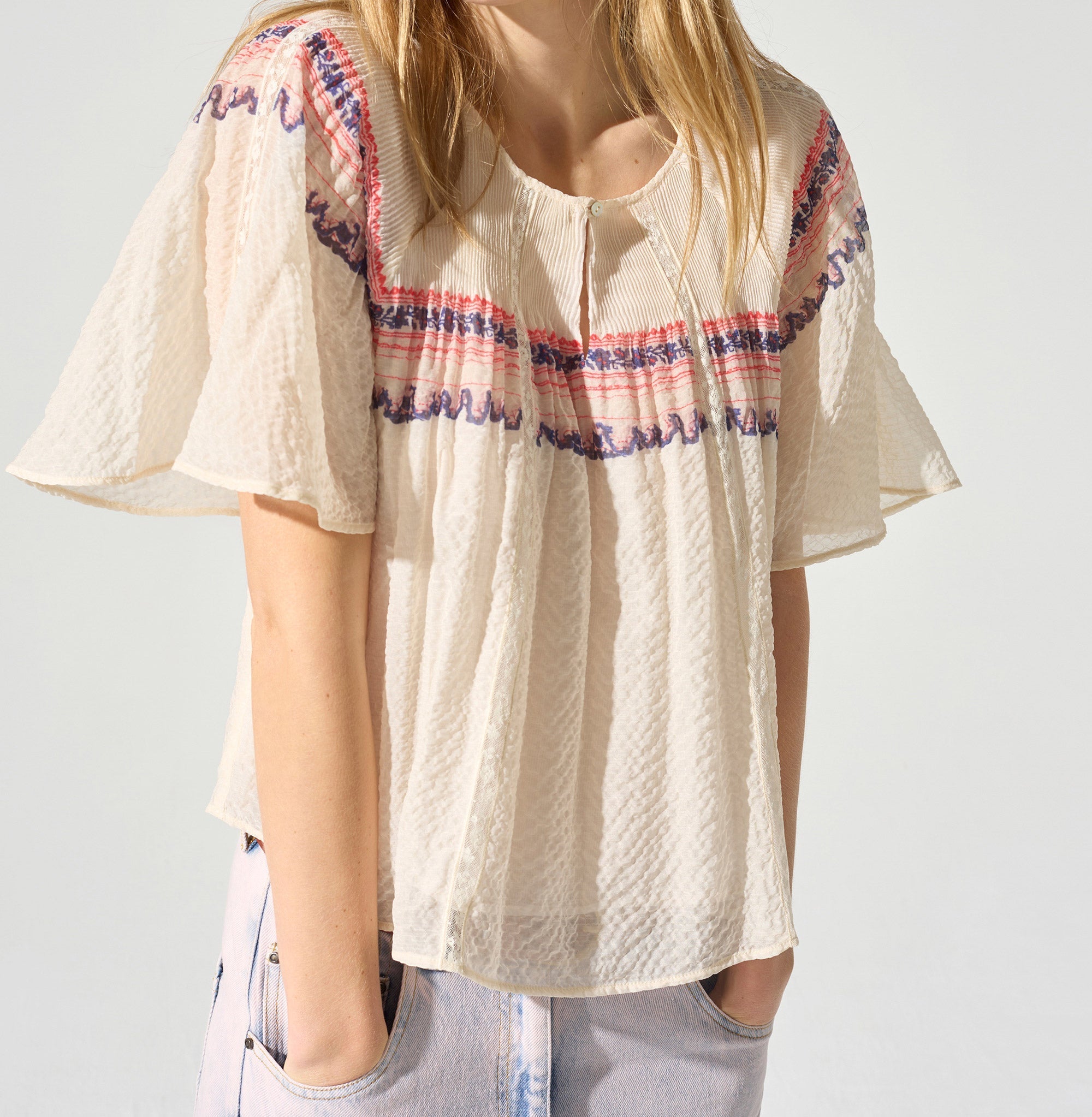 Blouse manches papillons Cotélac