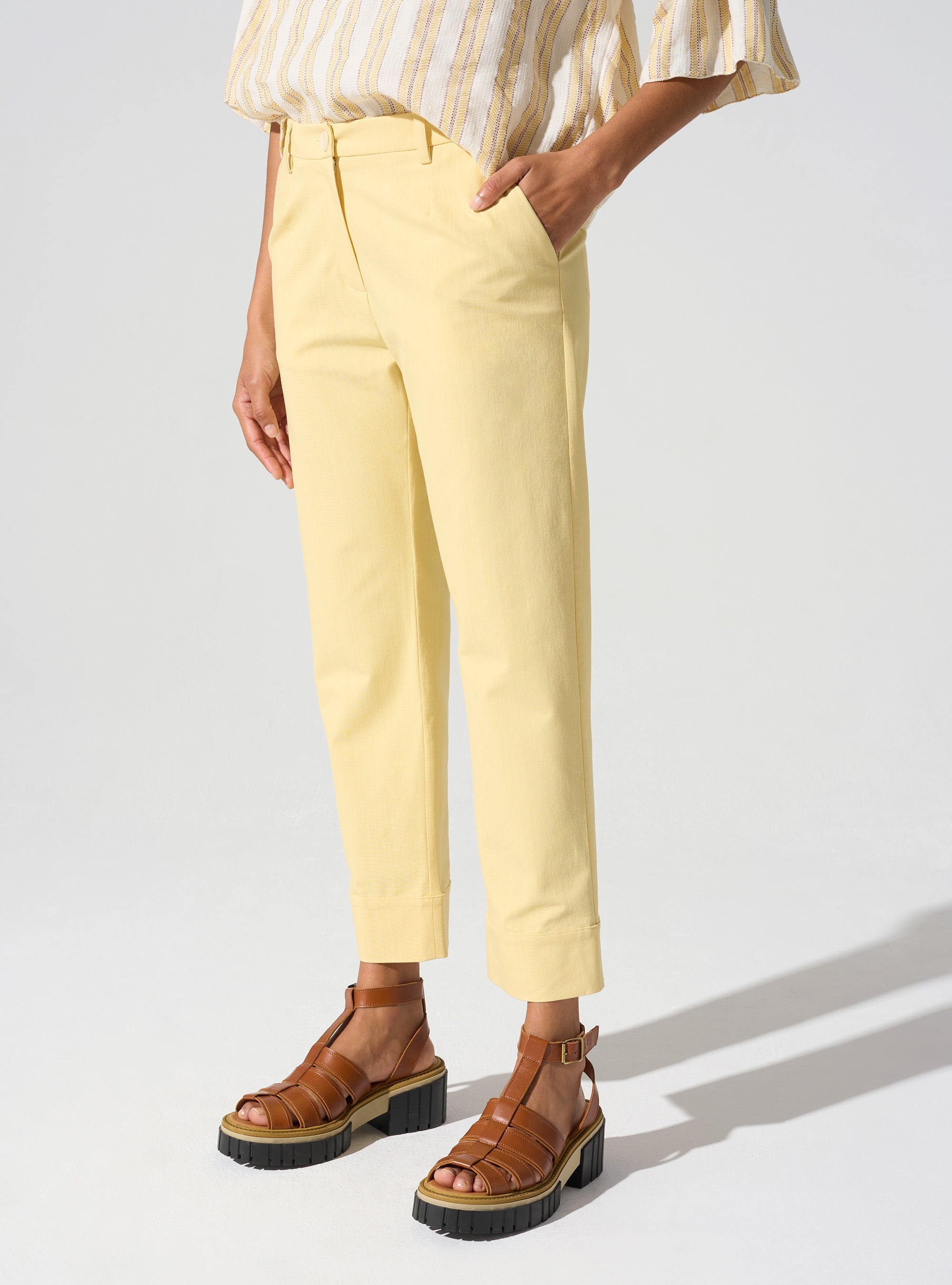 Pantalon Capri avec ceinture passant Cotélac