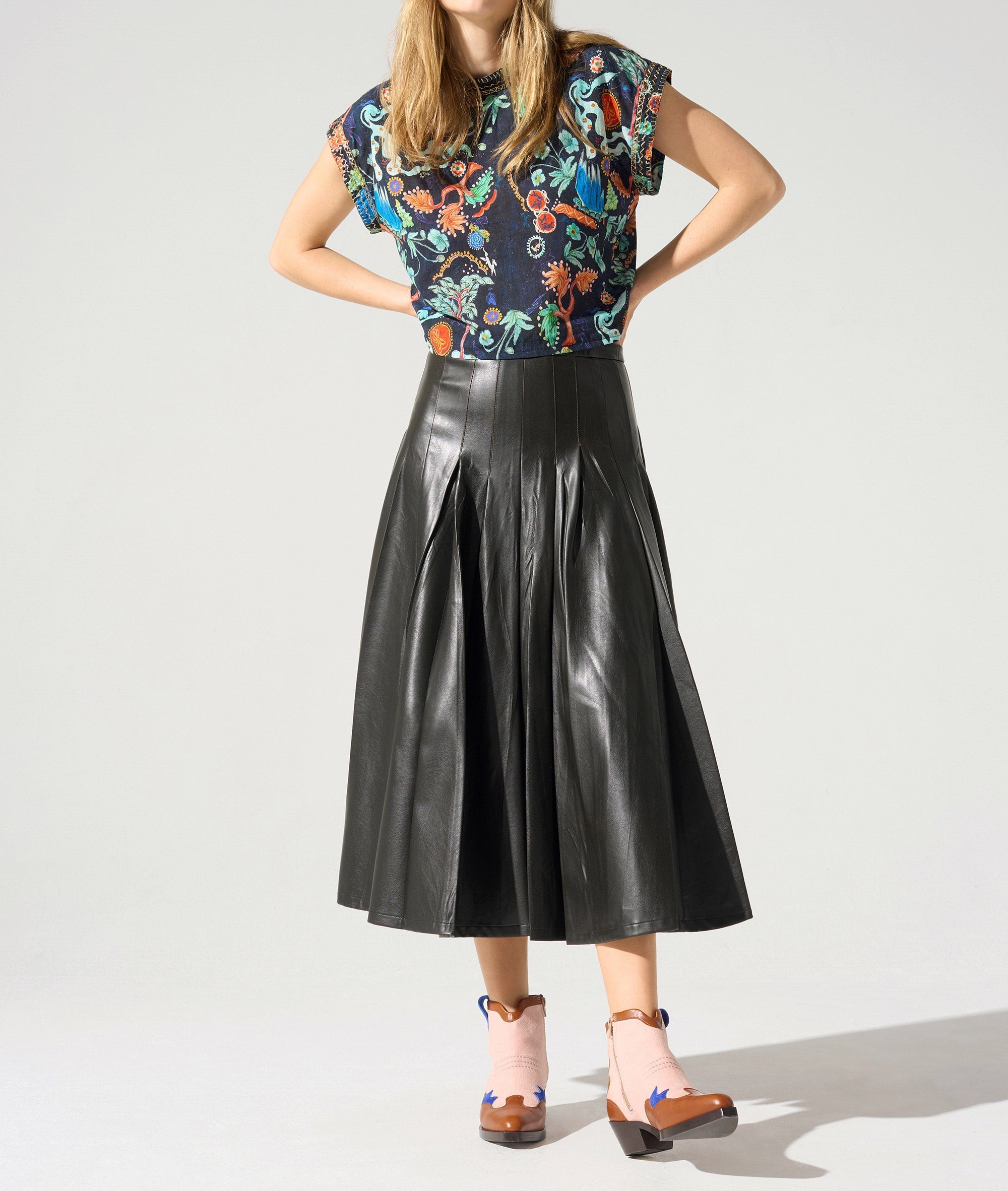 Jupe longue plissée Cotélac