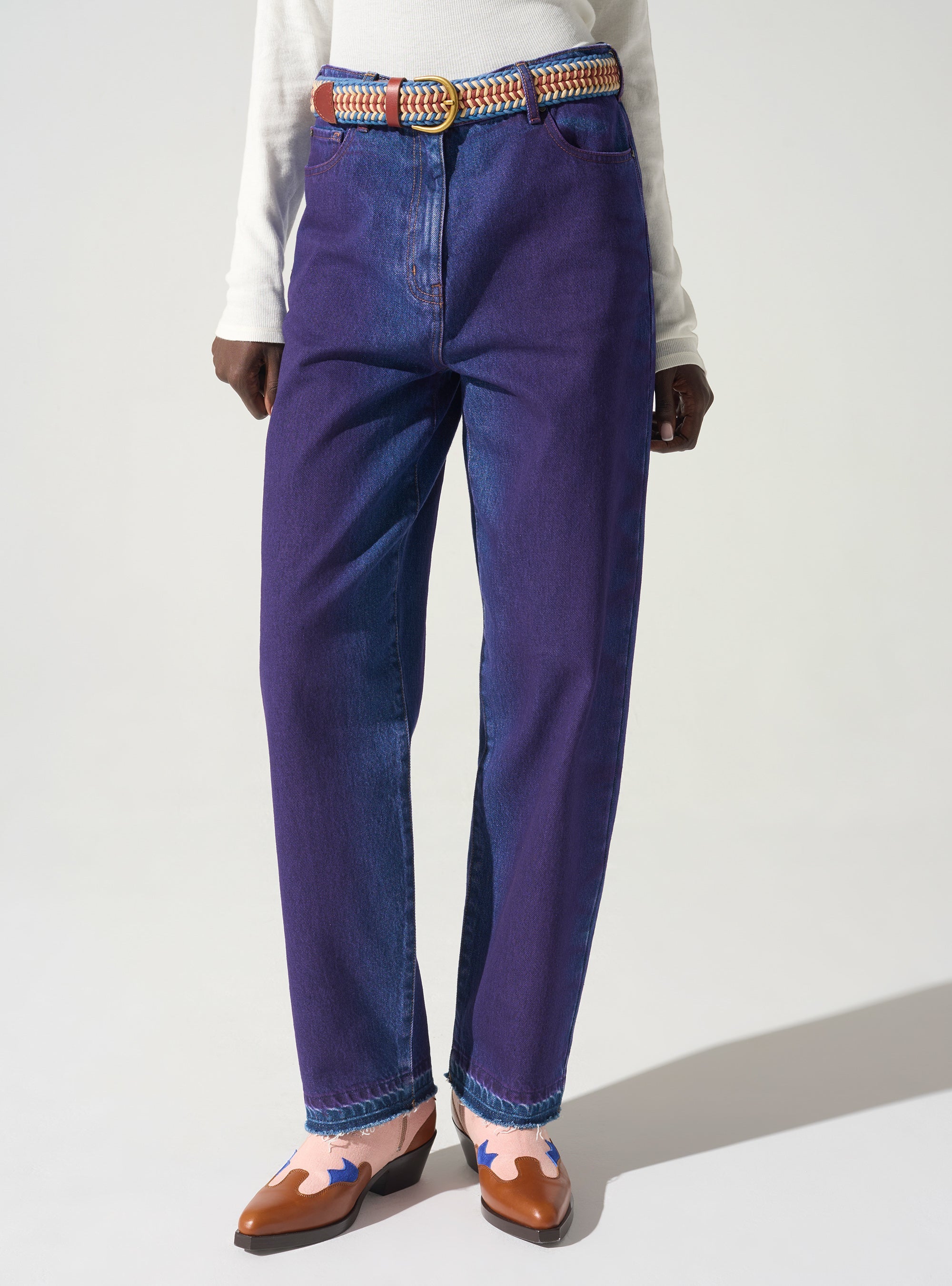 High waisted straight pants