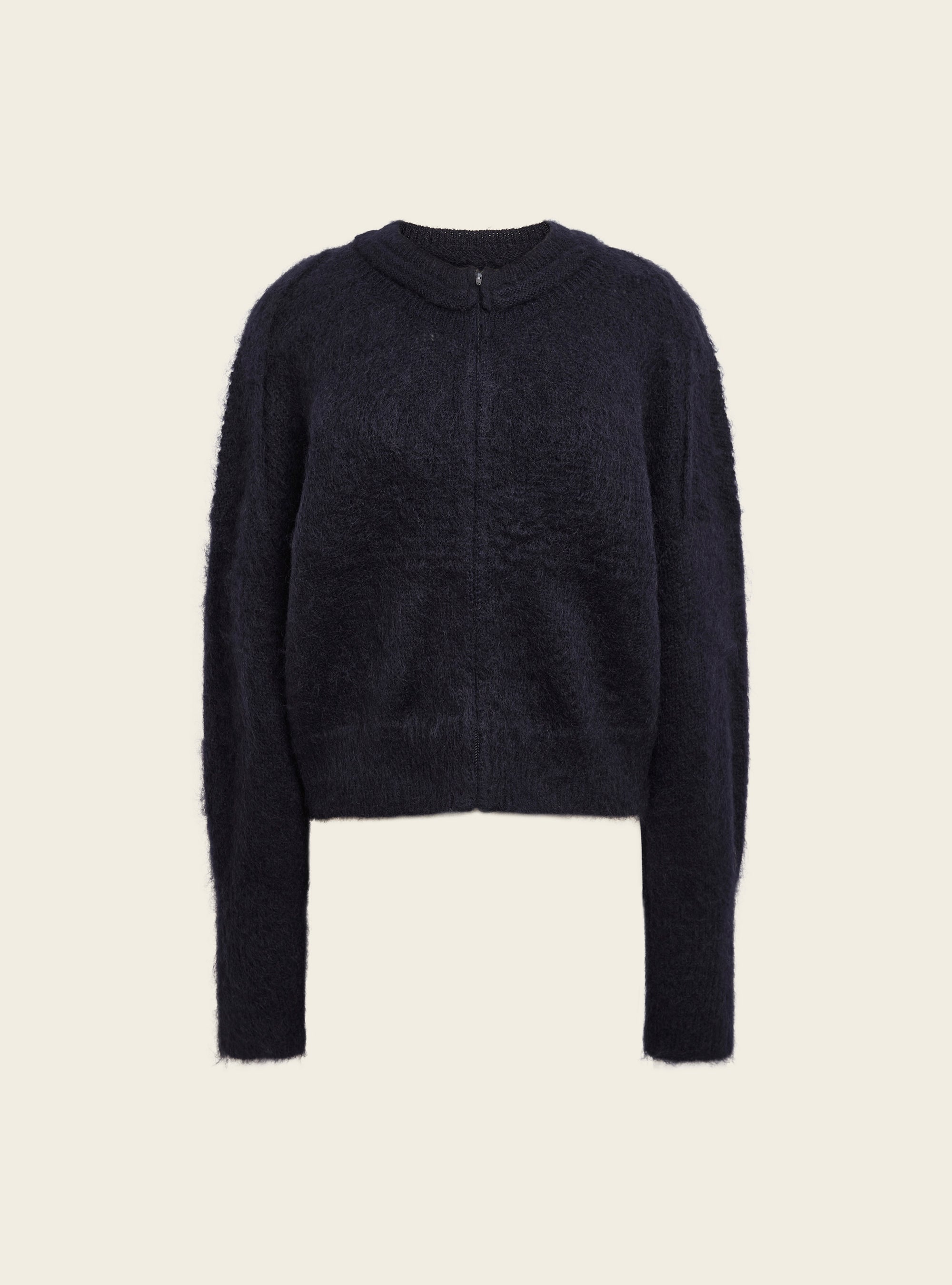 Cardigan court zippé en mohair Cotélac