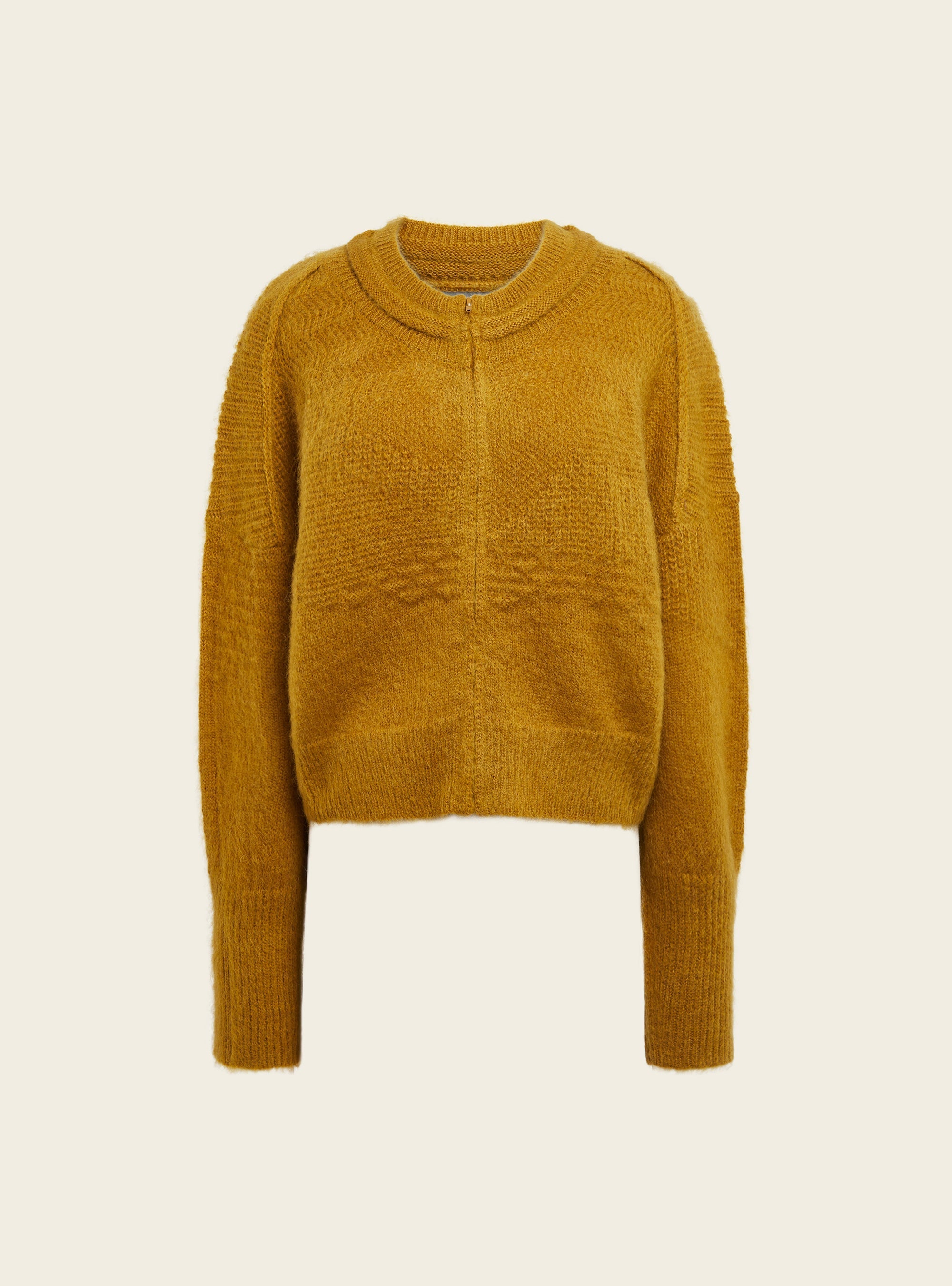 Cardigan court zippé en mohair Cotélac