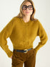 Cardigan court zippé en mohair