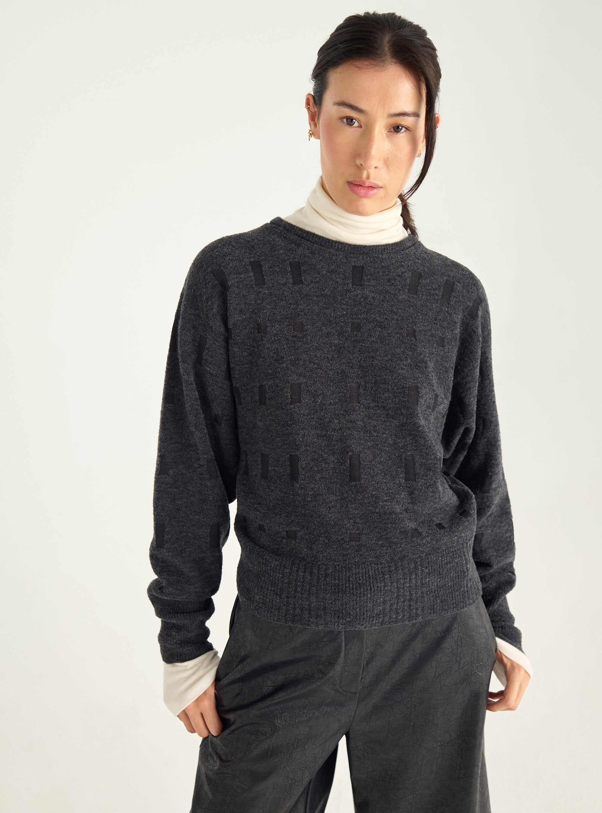 Jacquard-Pullover mit Grafik